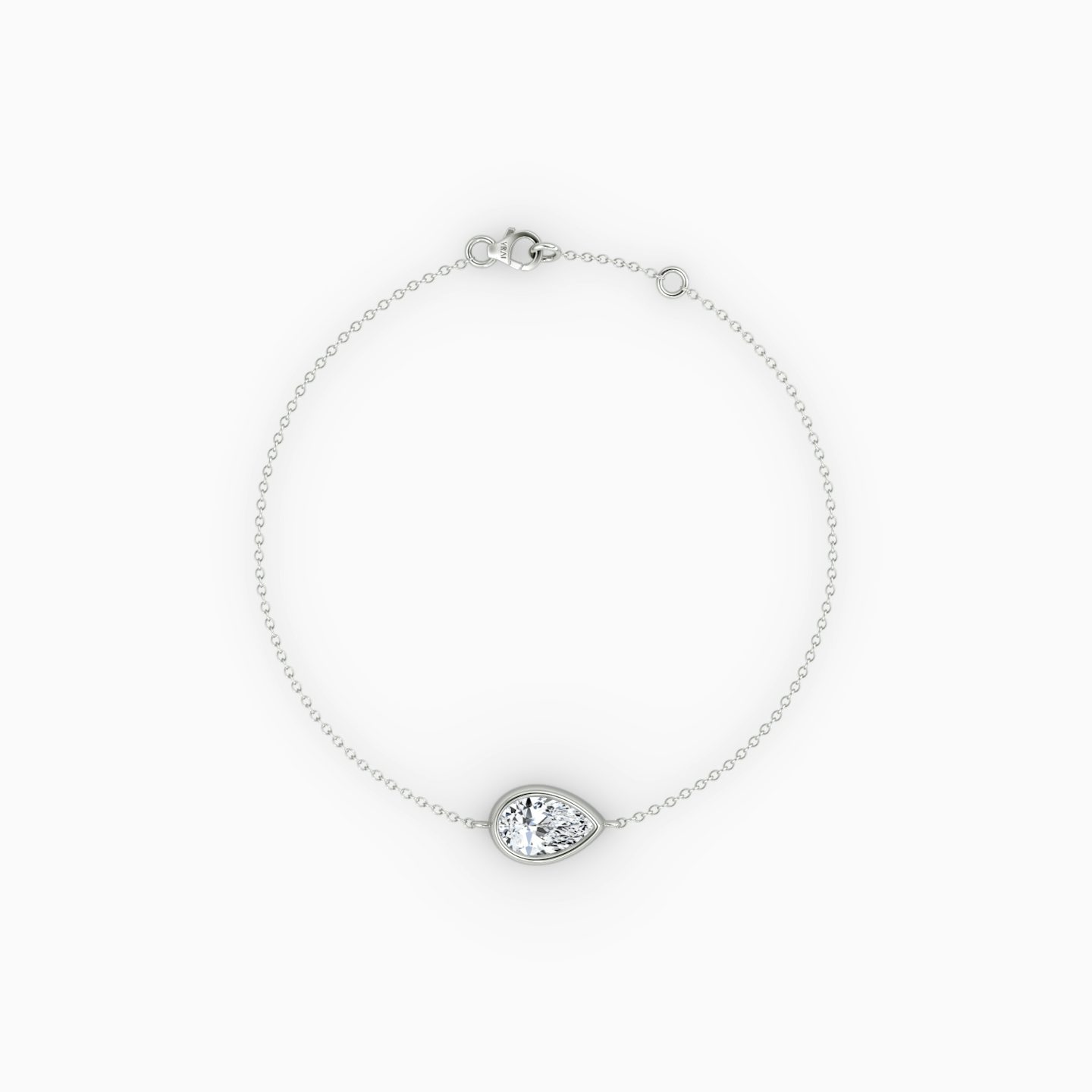 Bezel Solitaire Bracelet | Pear | 14k | White Gold | caratWeight: 0.50ct