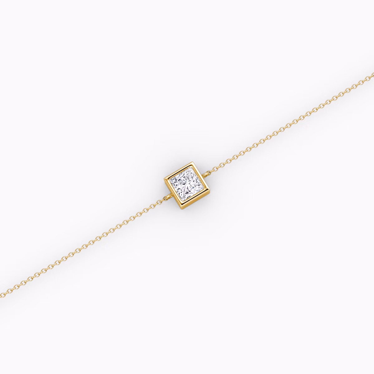 Bezel Solitaire Bracelet | Princess | 14k | Yellow Gold | caratWeight: 0.25ct