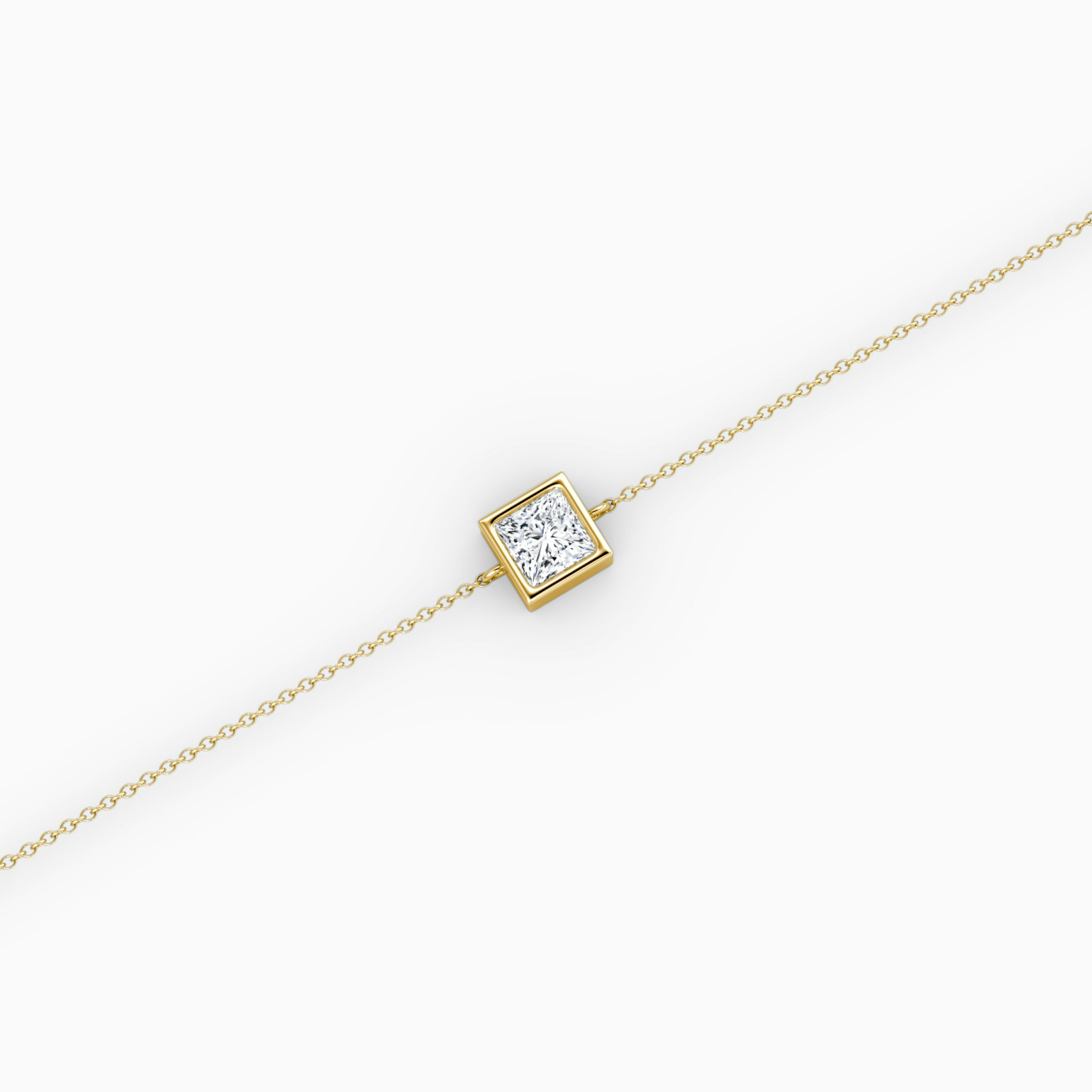 Bezel Solitaire Bracelet | Princess | 14k | Yellow Gold | caratWeight: 0.25ct