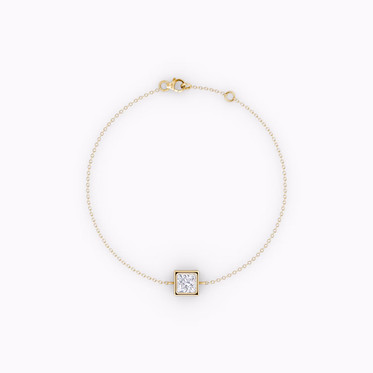 Bezel Solitaire Bracelet | Princess | 14k | Yellow Gold | caratWeight: 0.25ct
