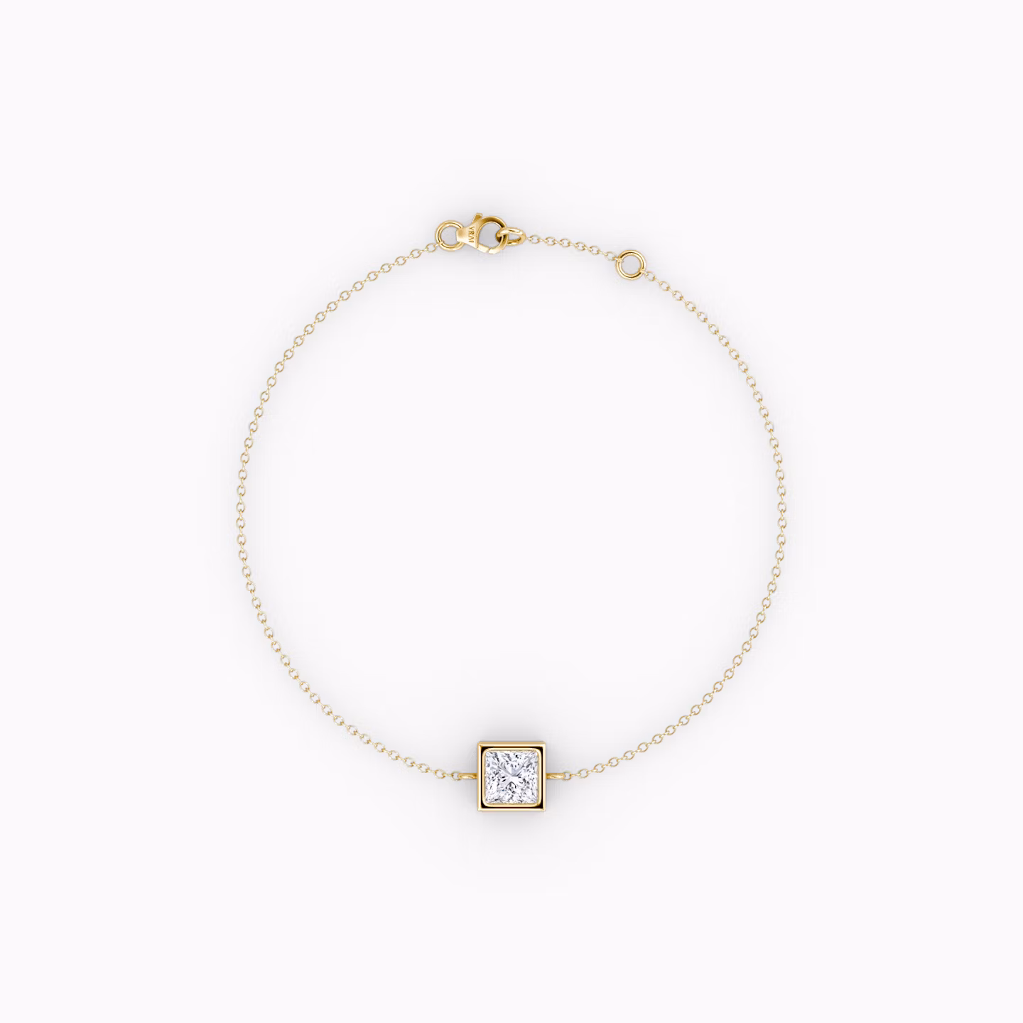 Bezel Solitaire Bracelet | Princess | 14k | Yellow Gold | caratWeight: 0.25ct