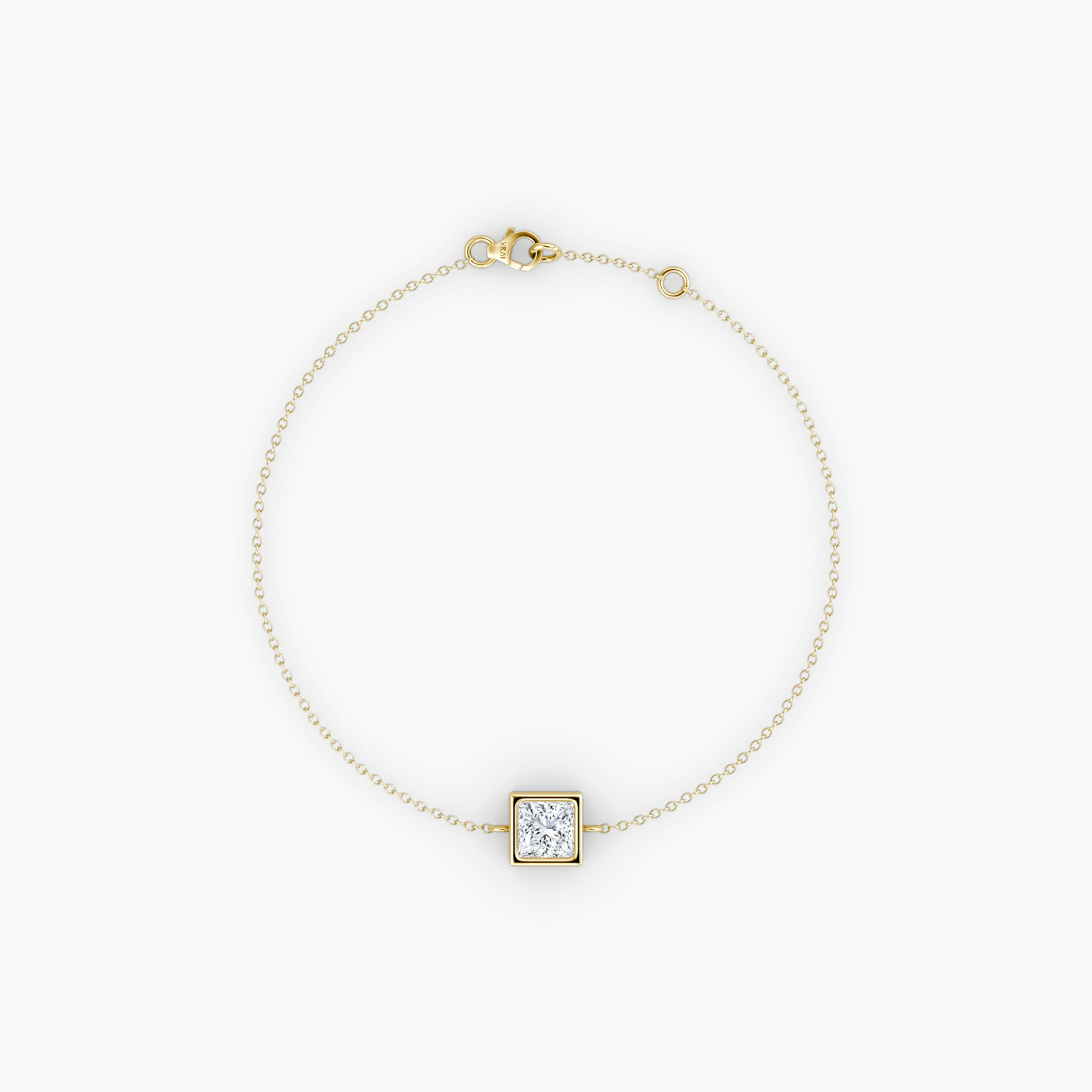 Bezel Solitaire Bracelet | Princess | 14k | Yellow Gold | caratWeight: 0.25ct