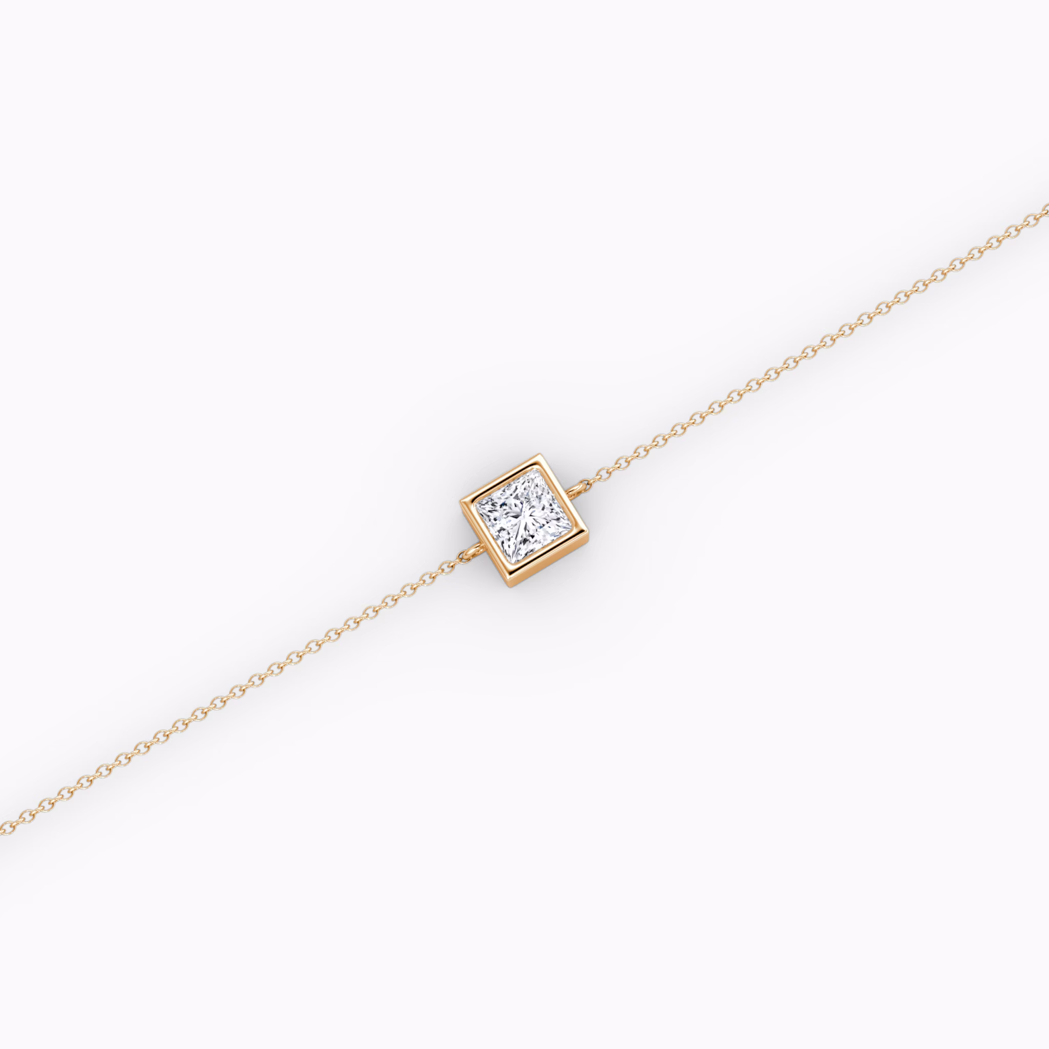 Bezel Solitaire Bracelet | Princess | 14k | Rose Gold | caratWeight: 0.25ct
