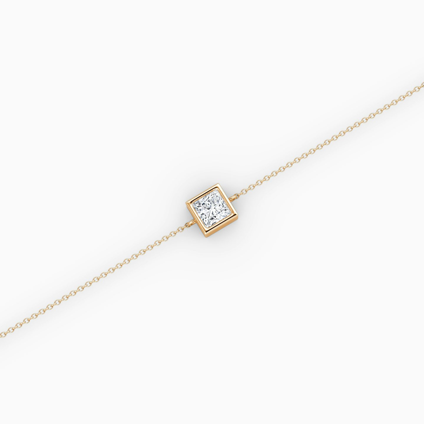 Bezel Solitaire Bracelet | Princess | 14k | Rose Gold | caratWeight: 0.25ct