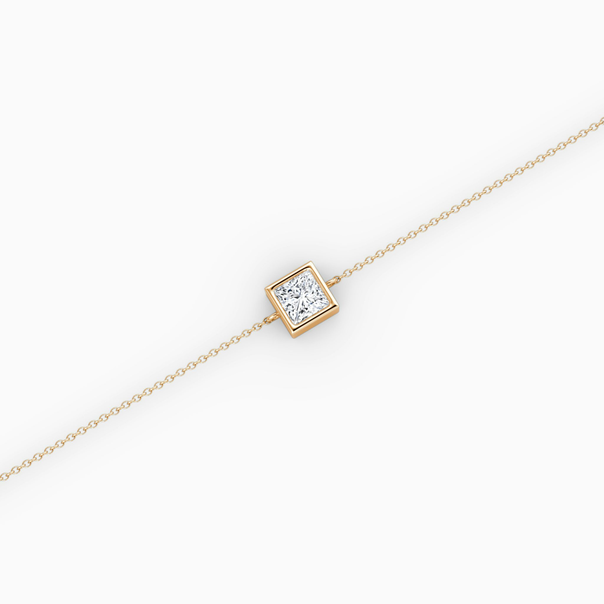 Bezel Solitaire Bracelet | Princess | 14k | Rose Gold | caratWeight: 0.25ct