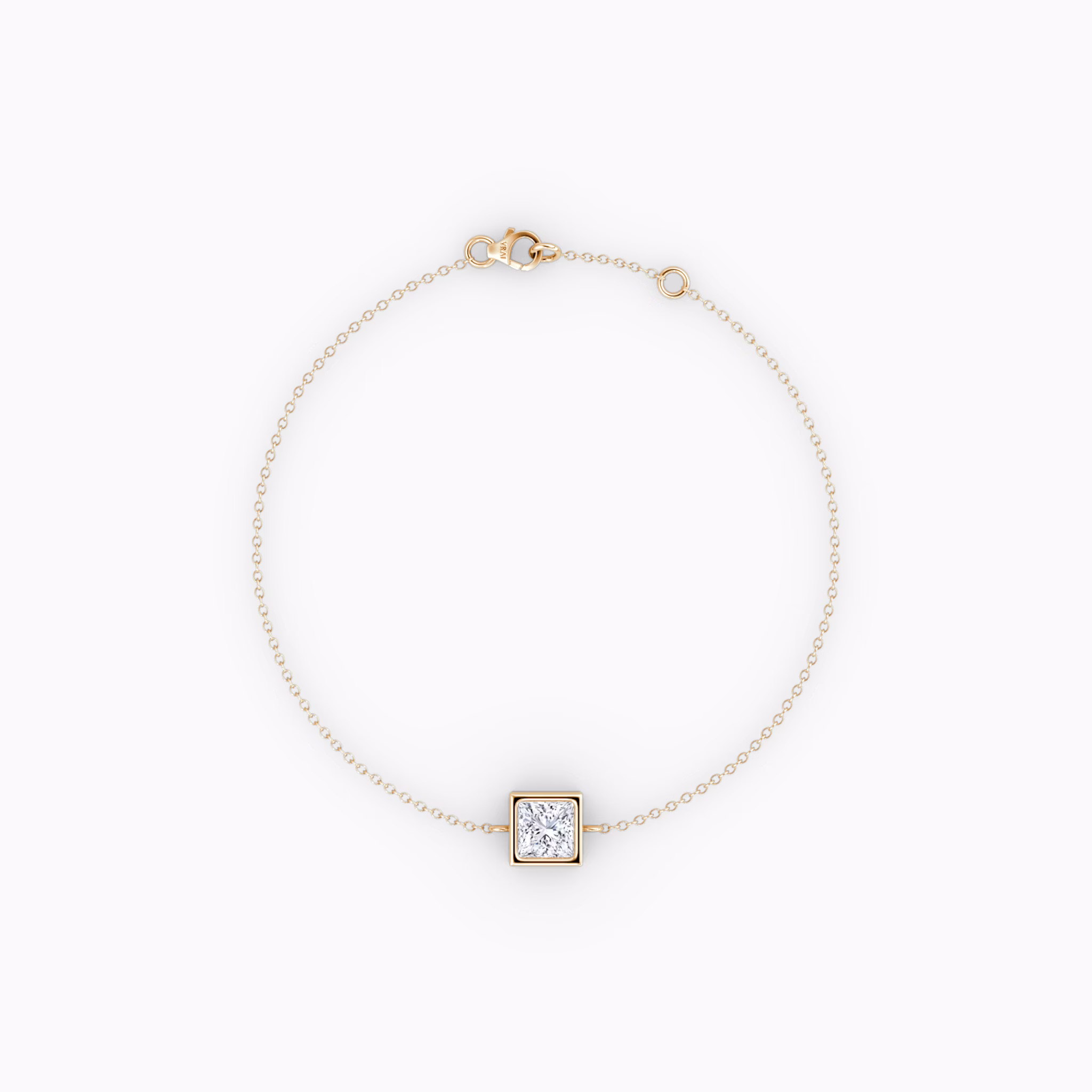 Bezel Solitaire Bracelet | Princess | 14k | Rose Gold | caratWeight: 0.25ct