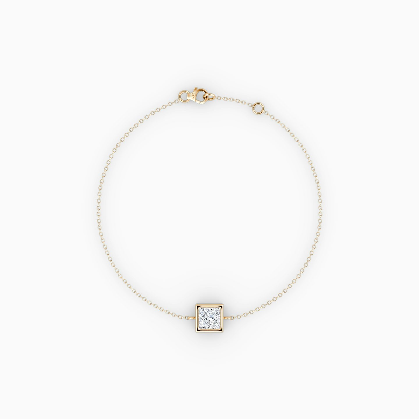 Bezel Solitaire Bracelet | Princess | 14k | Rose Gold | caratWeight: 0.25ct