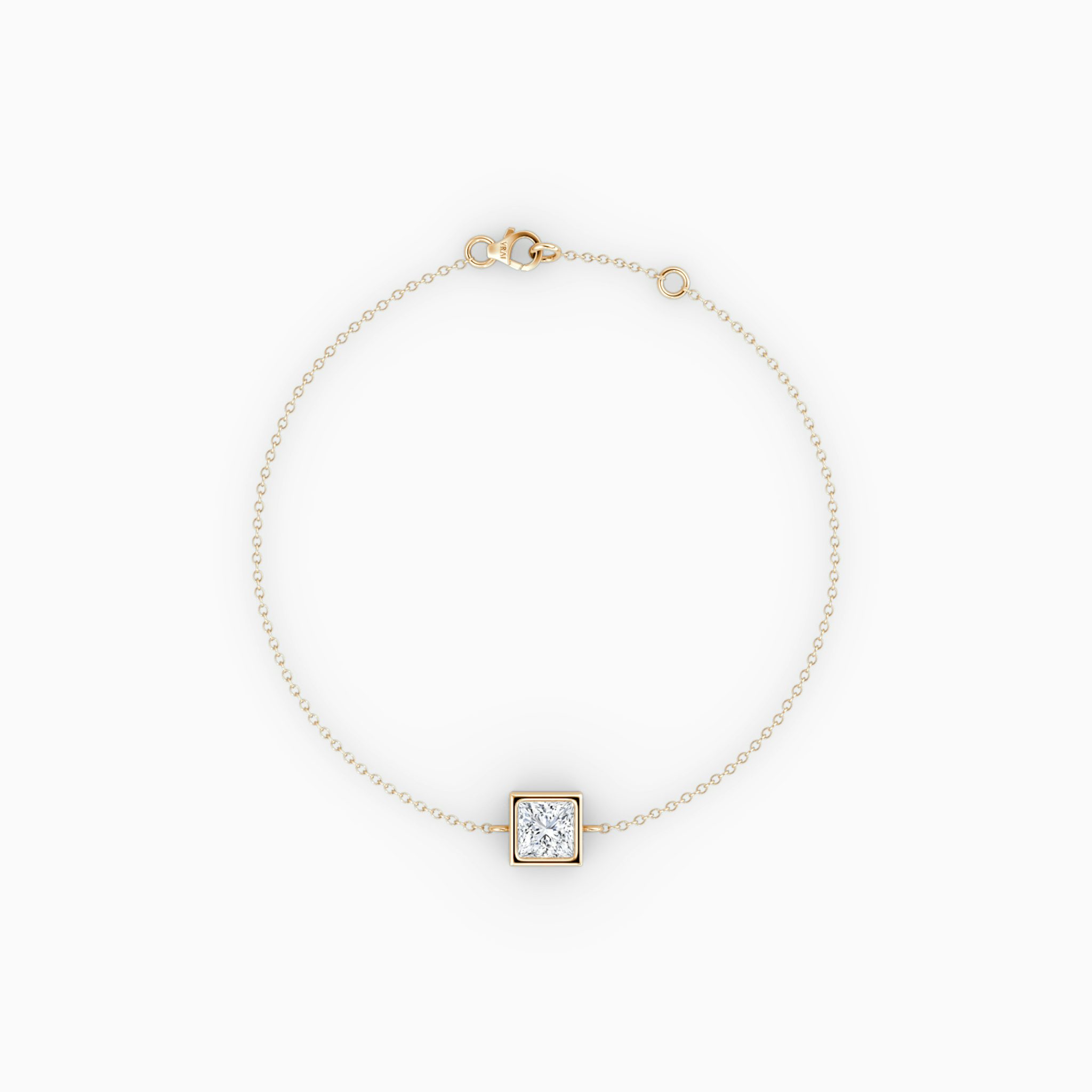 Bezel Solitaire Bracelet | Princess | 14k | Rose Gold | caratWeight: 0.25ct