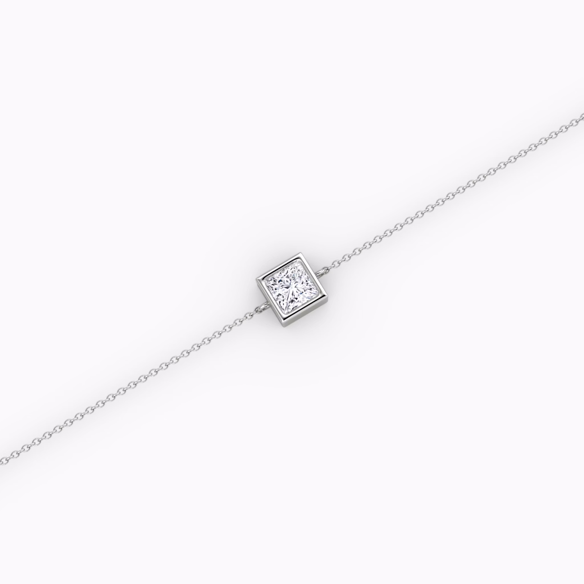 Bezel Solitaire Bracelet | Princess | 14k | White Gold | caratWeight: 0.25ct