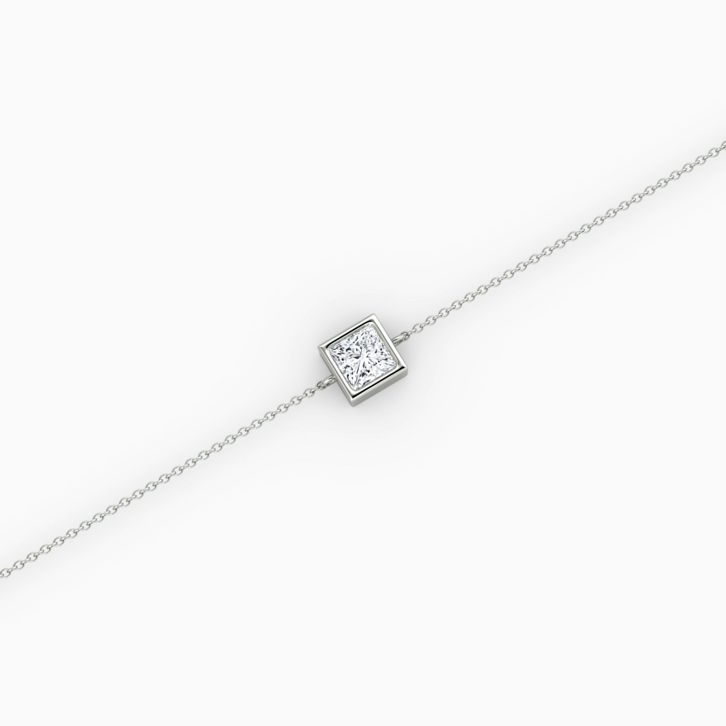 Bezel Solitaire Bracelet | Princess | 14k | White Gold | caratWeight: 0.25ct