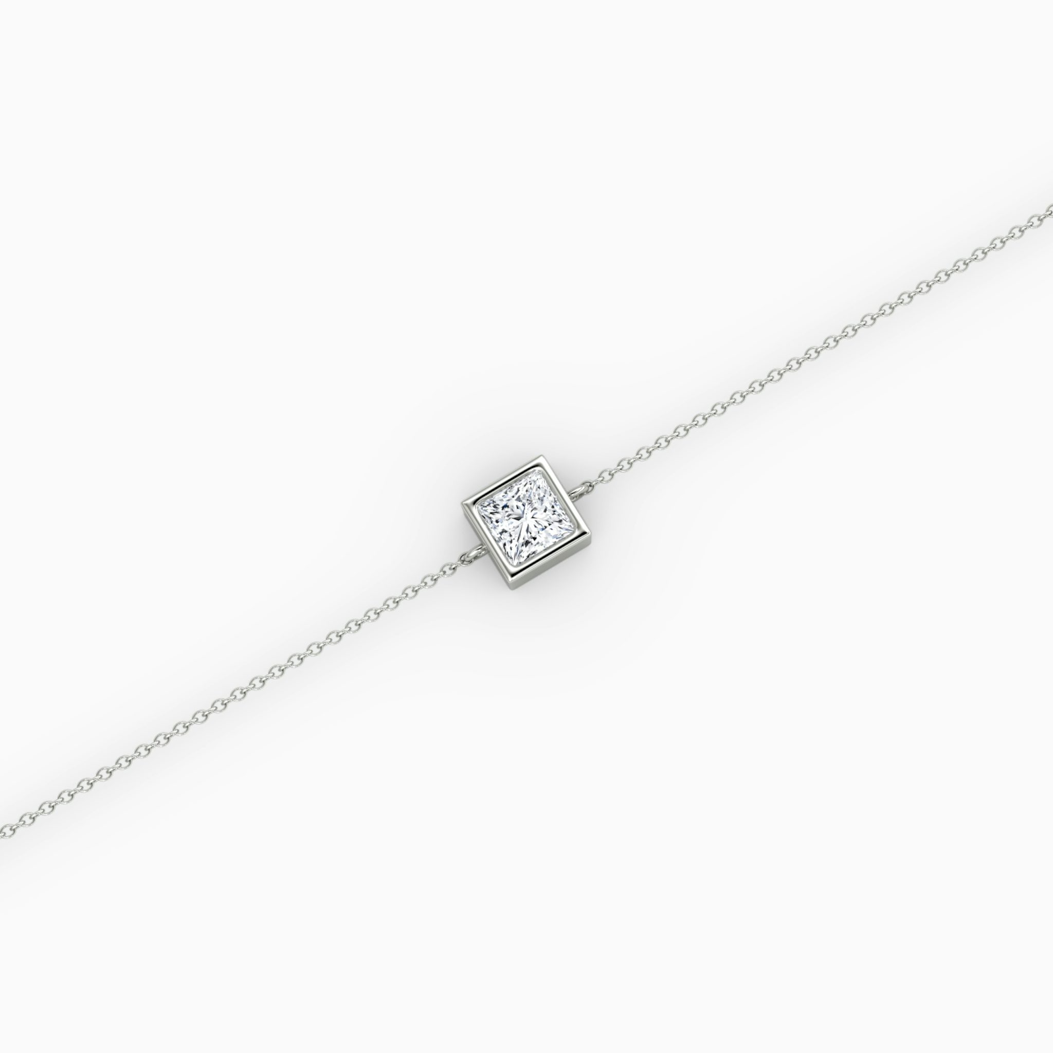 Bezel Solitaire Bracelet | Princess | 14k | White Gold | caratWeight: 0.25ct