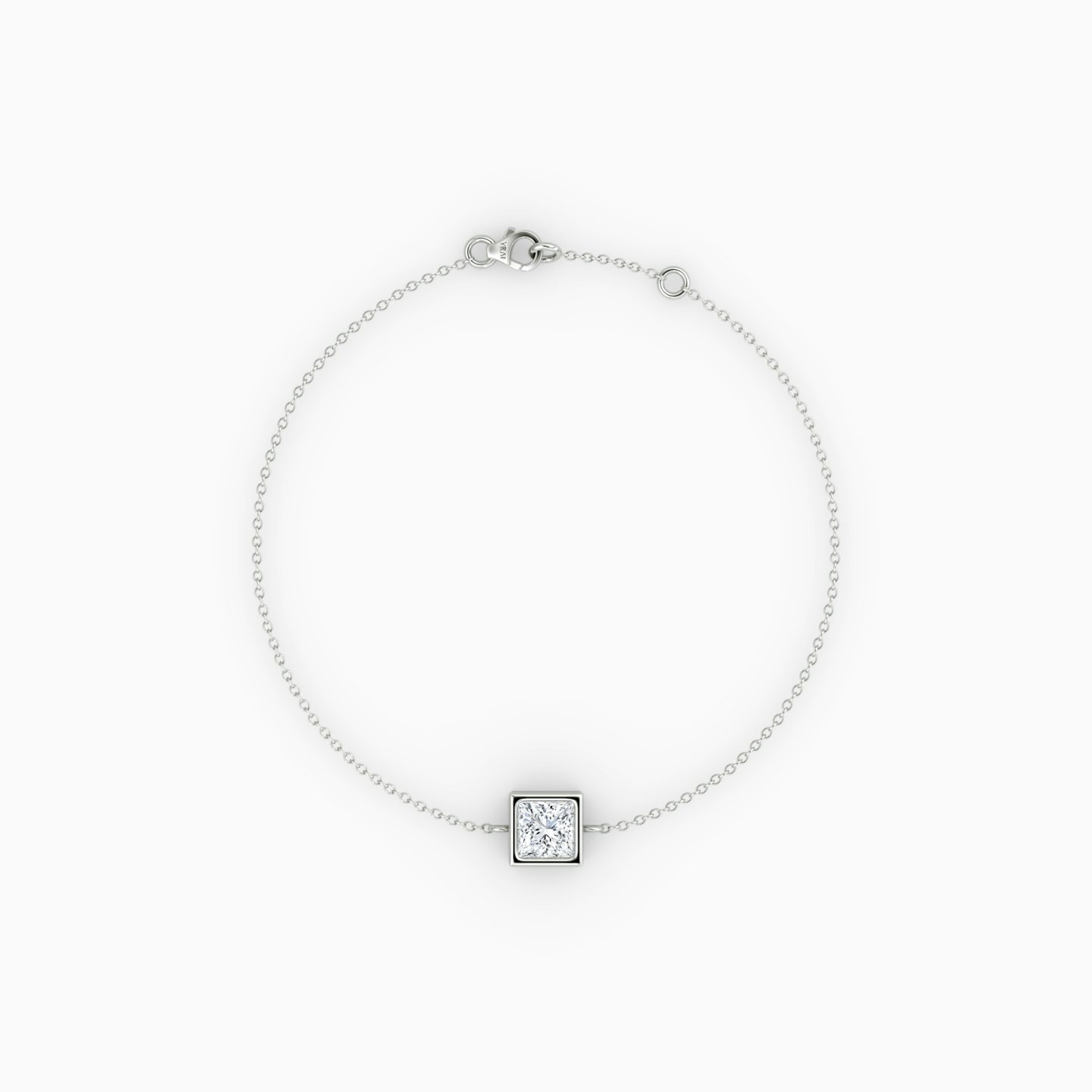 Bezel Solitaire Bracelet | Princess | 14k | White Gold | caratWeight: 0.25ct