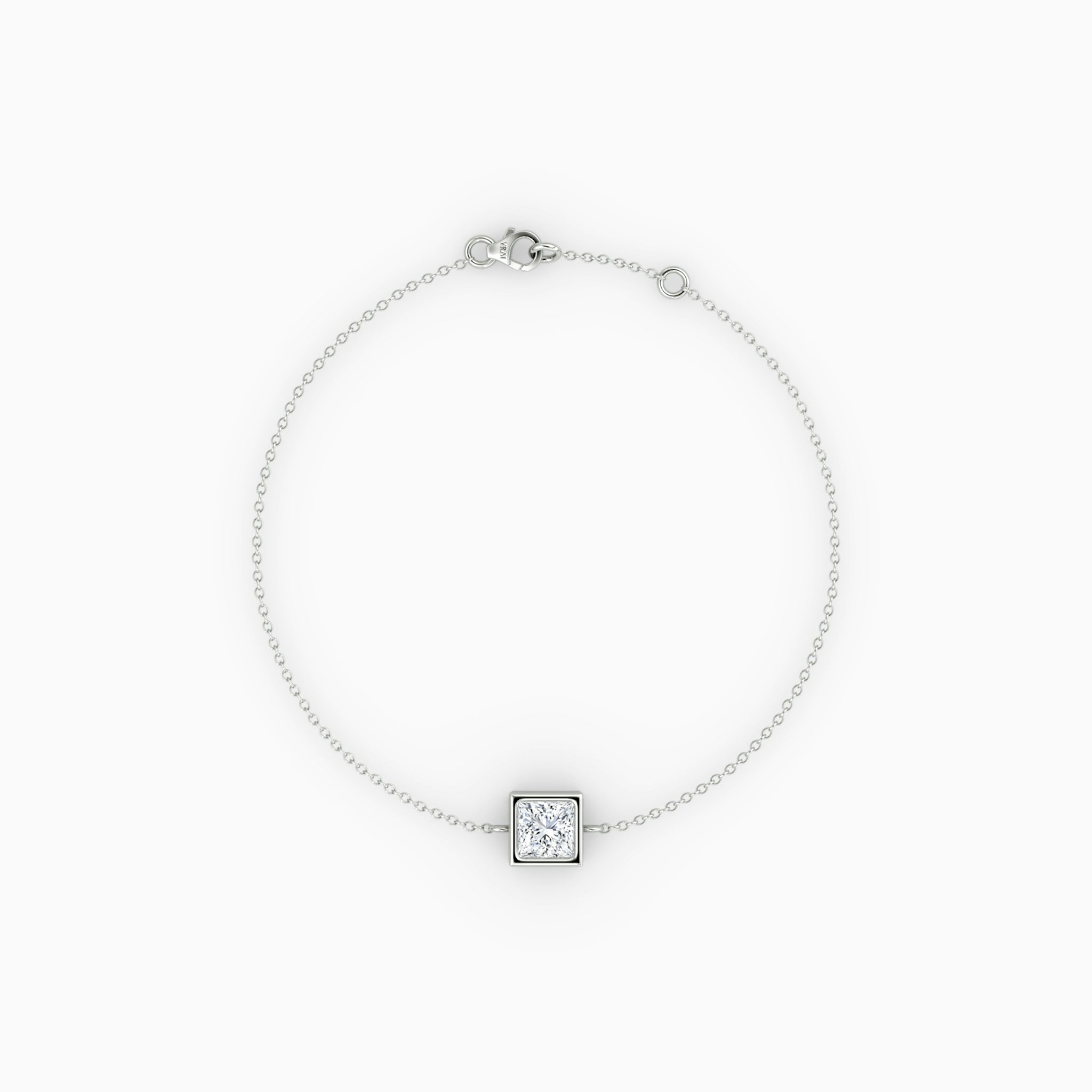 Bezel Solitaire Bracelet | Princess | 14k | White Gold | caratWeight: 0.25ct