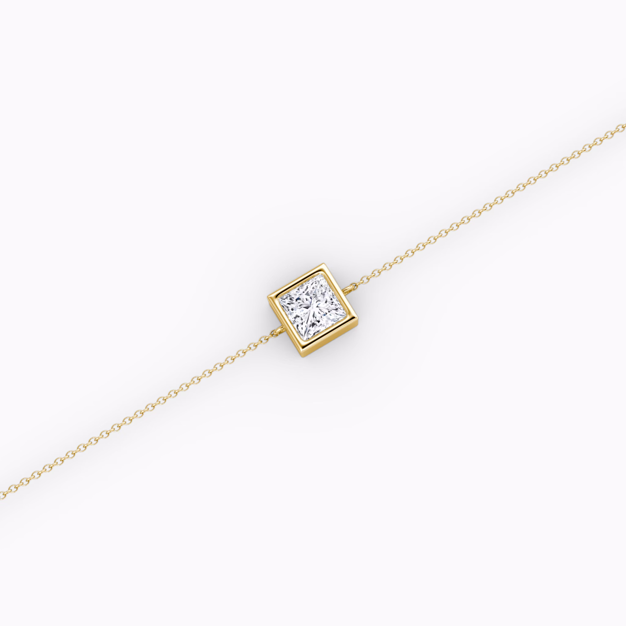 Bezel Solitaire Bracelet | Princess | 14k | Yellow Gold | caratWeight: 0.50ct