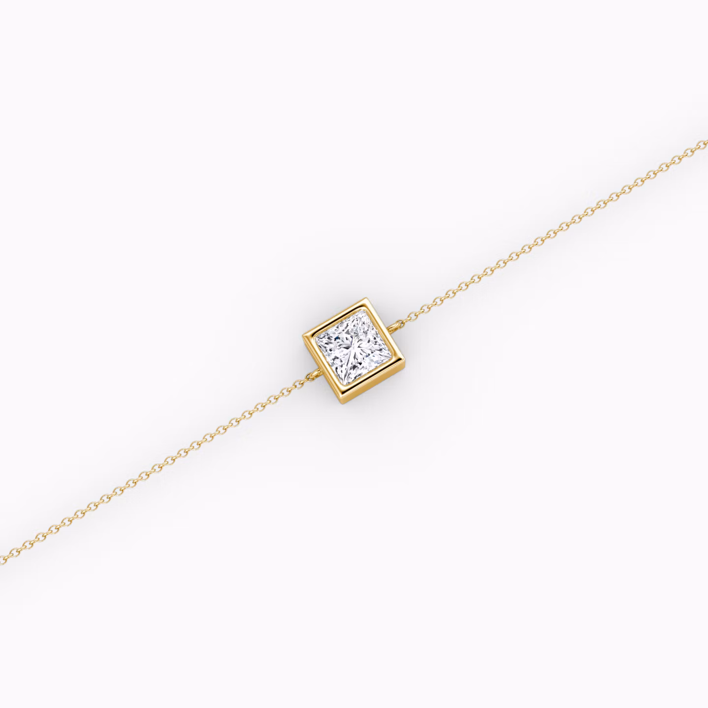 Bezel Solitaire Bracelet | Princess | 14k | Yellow Gold | caratWeight: 0.50ct
