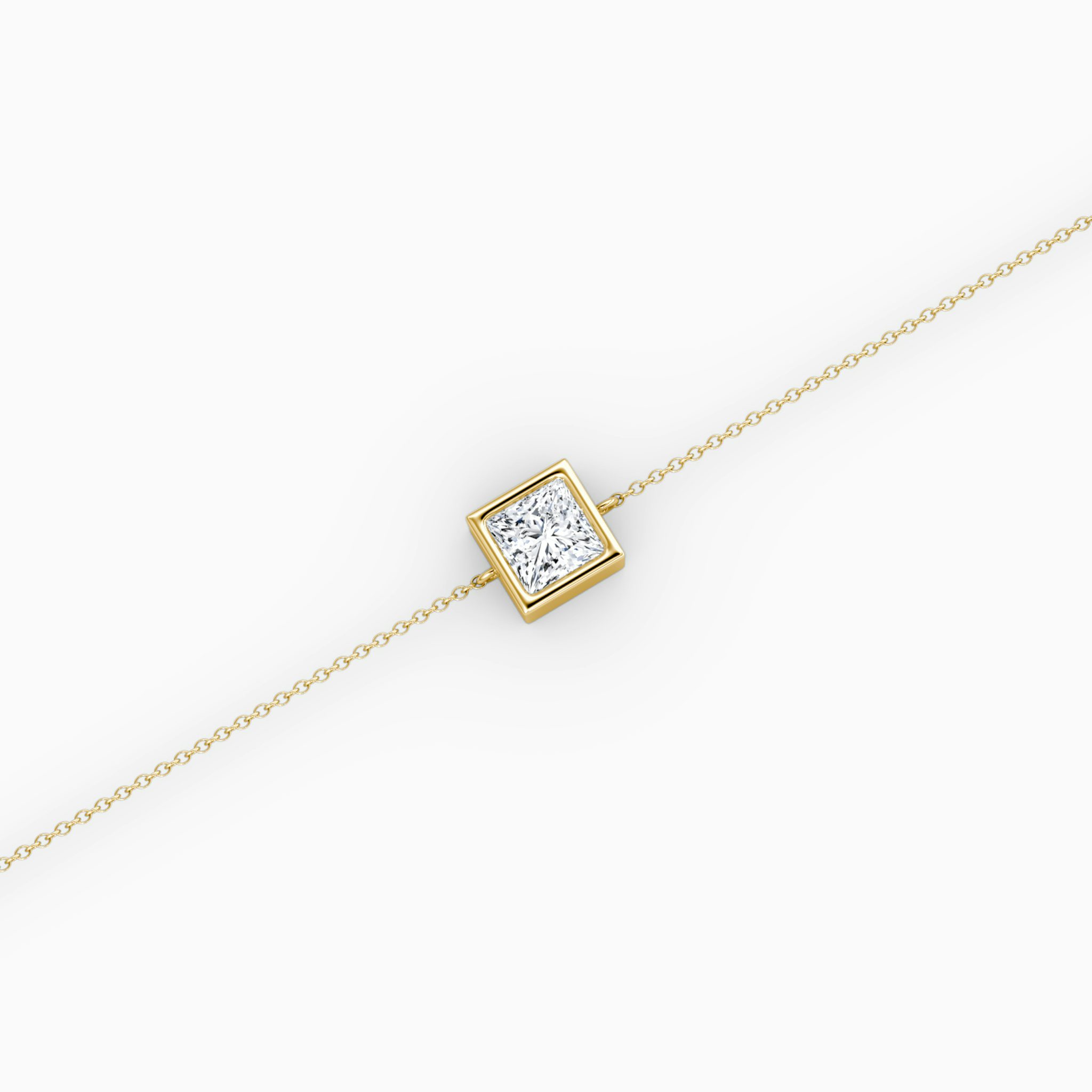 Bezel Solitaire Bracelet | Princess | 14k | Yellow Gold | caratWeight: 0.50ct