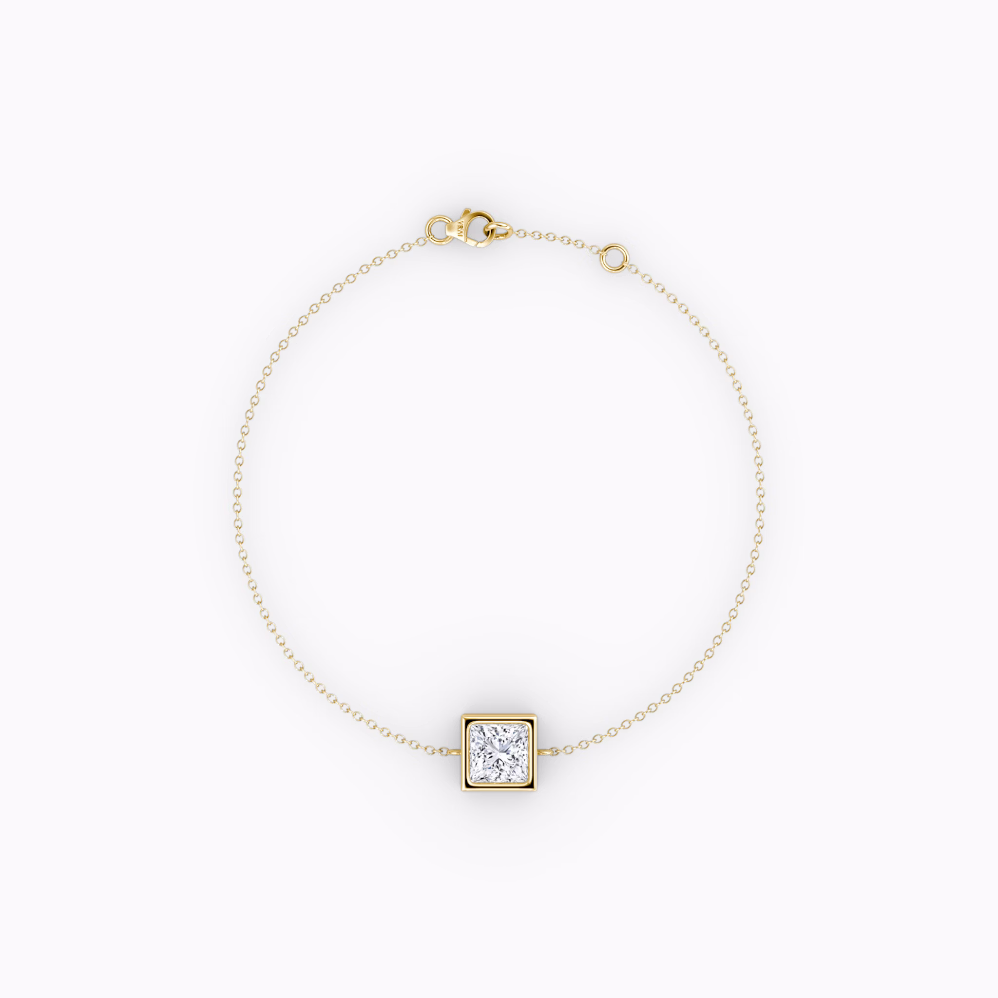 Bezel Solitaire Bracelet | Princess | 14k | Yellow Gold | caratWeight: 0.50ct