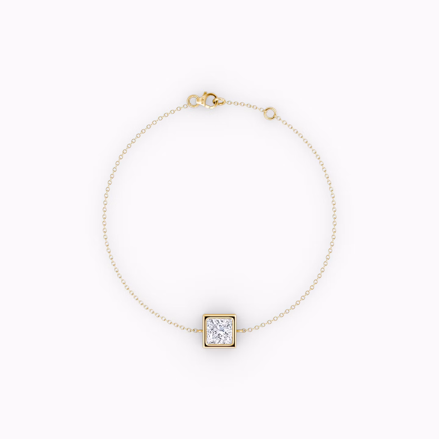 Bezel Solitaire Bracelet | Princess | 14k | Yellow Gold | caratWeight: 0.50ct
