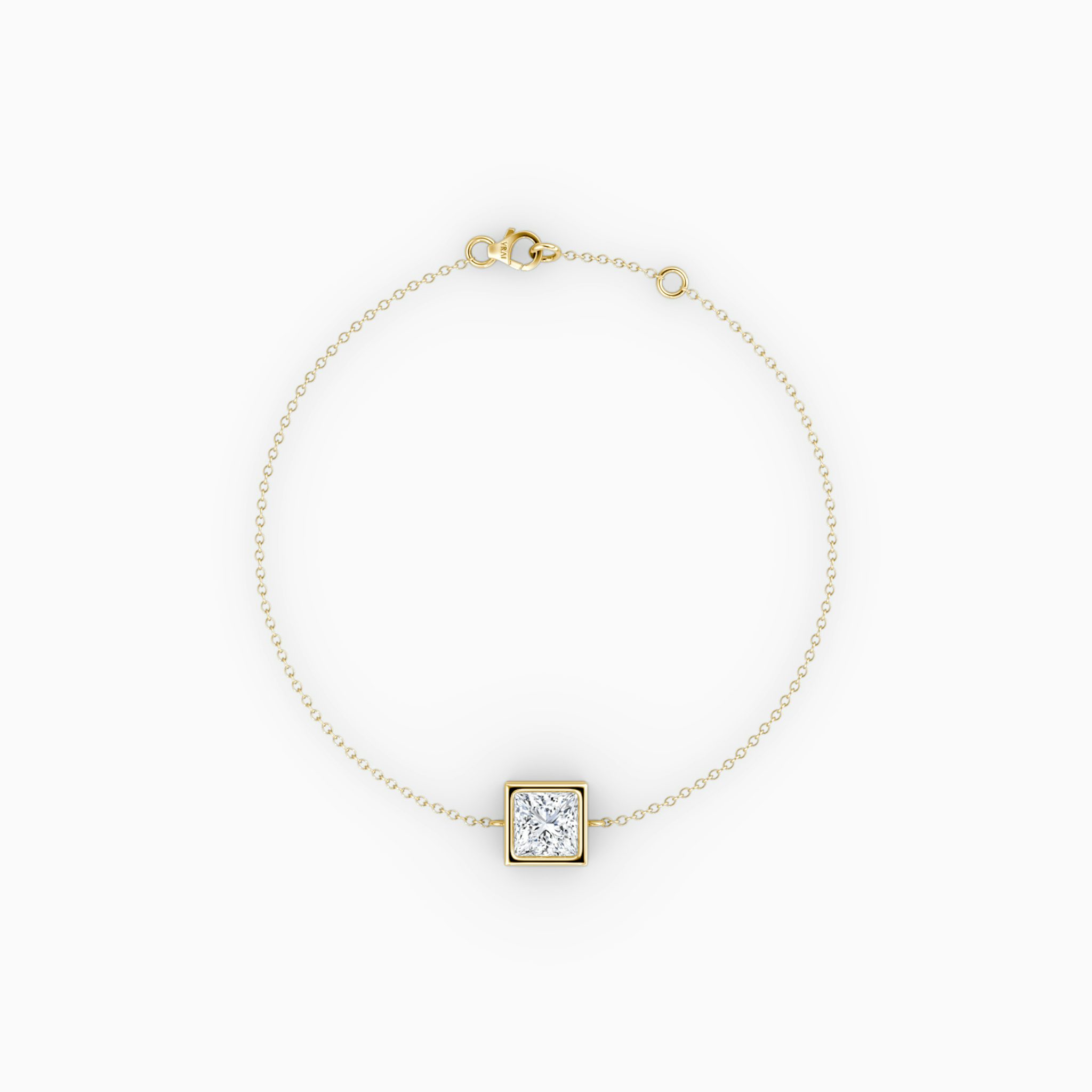 Bezel Solitaire Bracelet | Princess | 14k | Yellow Gold | caratWeight: 0.50ct