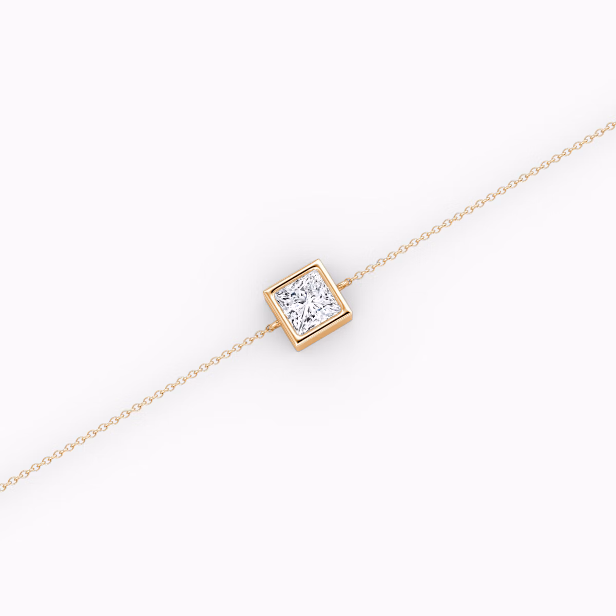 Bezel Solitaire Bracelet | Princess | 14k | Rose Gold | caratWeight: 0.50ct