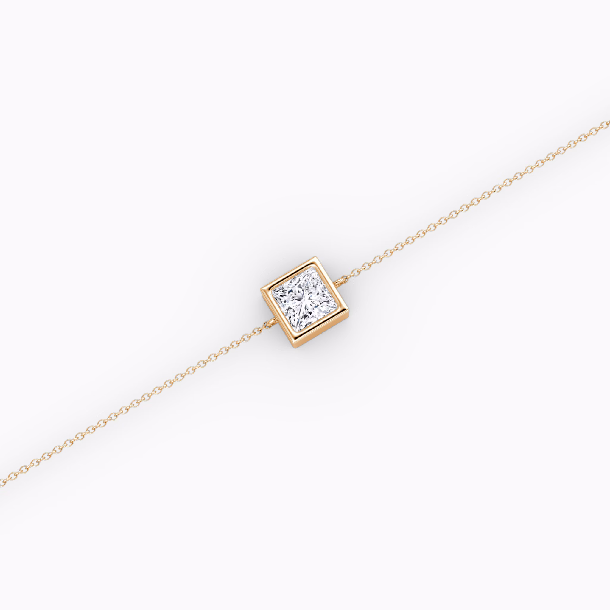 Bezel Solitaire Bracelet | Princess | 14k | Rose Gold | caratWeight: 0.50ct