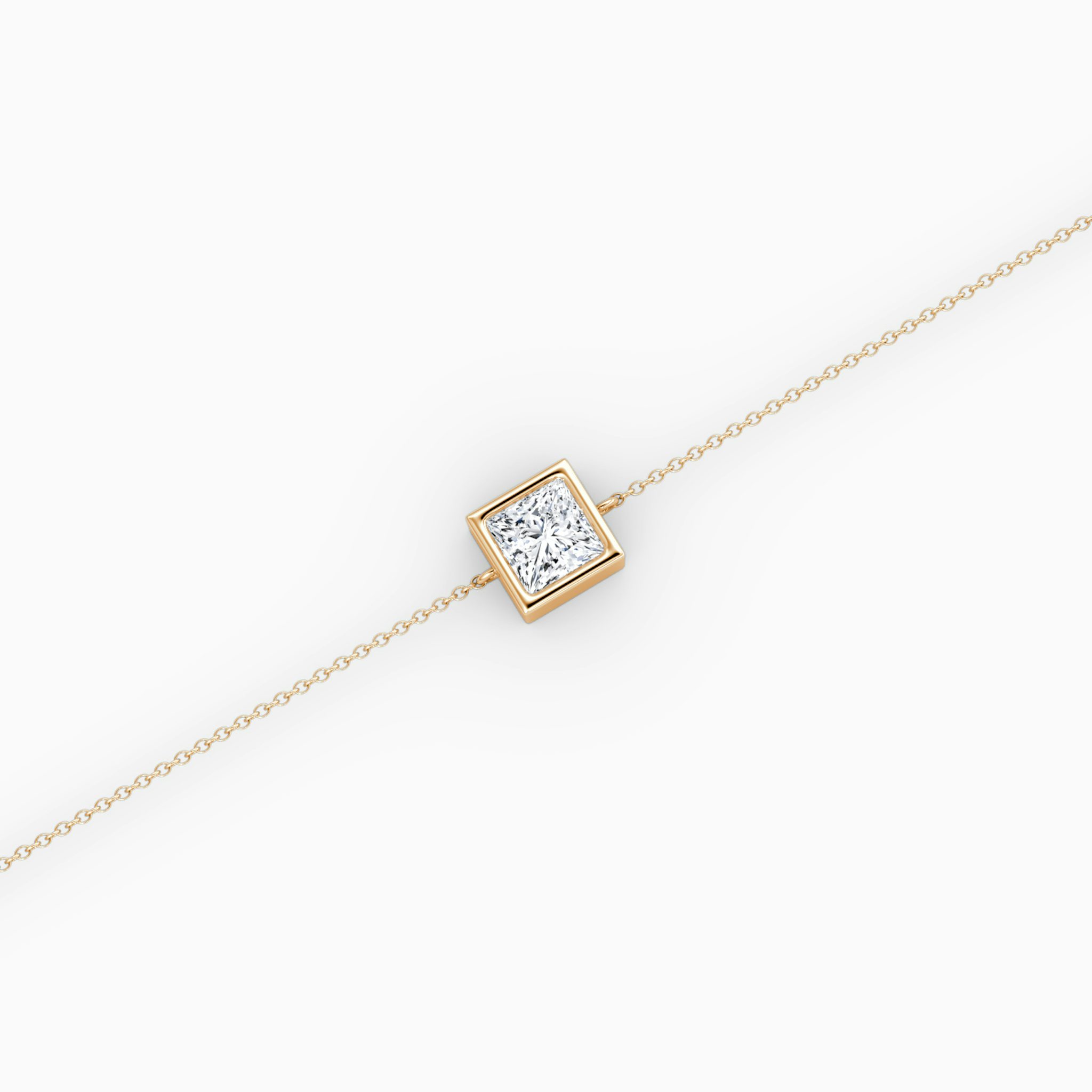Bezel Solitaire Bracelet | Princess | 14k | Rose Gold | caratWeight: 0.50ct