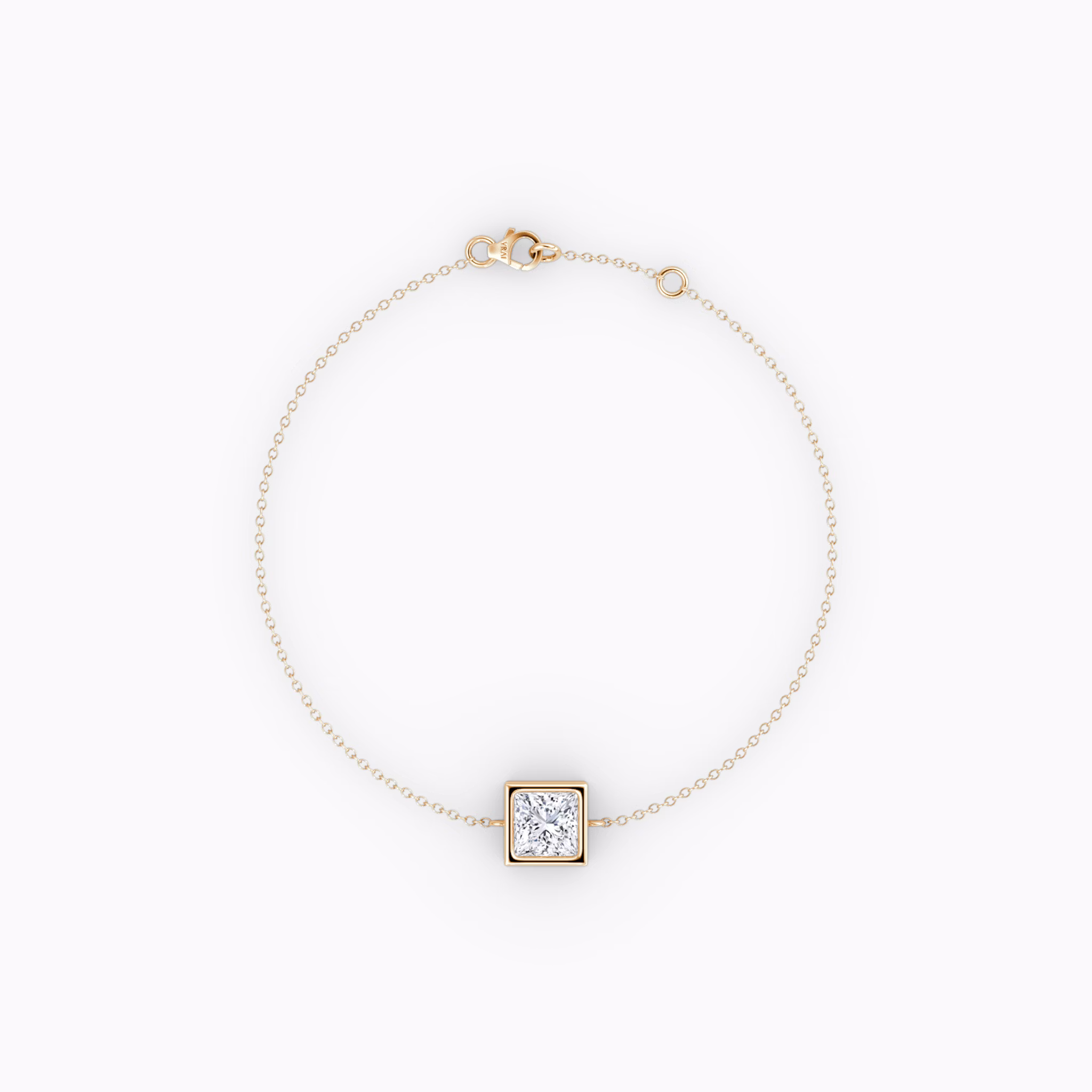 Bezel Solitaire Bracelet | Princess | 14k | Rose Gold | caratWeight: 0.50ct
