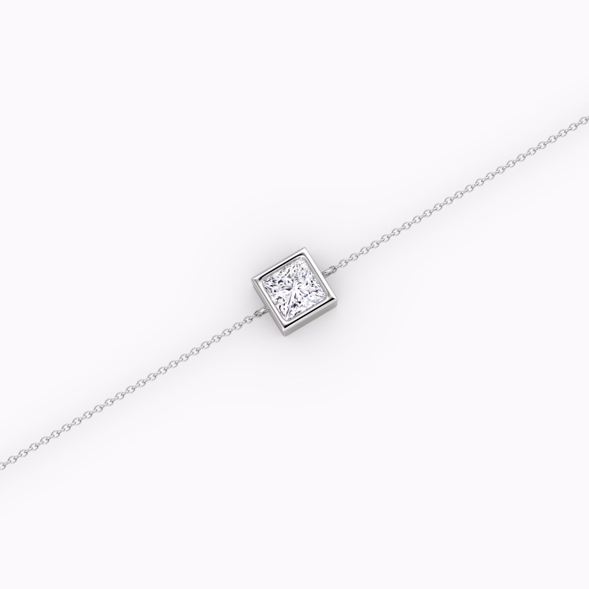 Bezel Solitaire Bracelet | Princess | 14k | White Gold | caratWeight: 0.50ct