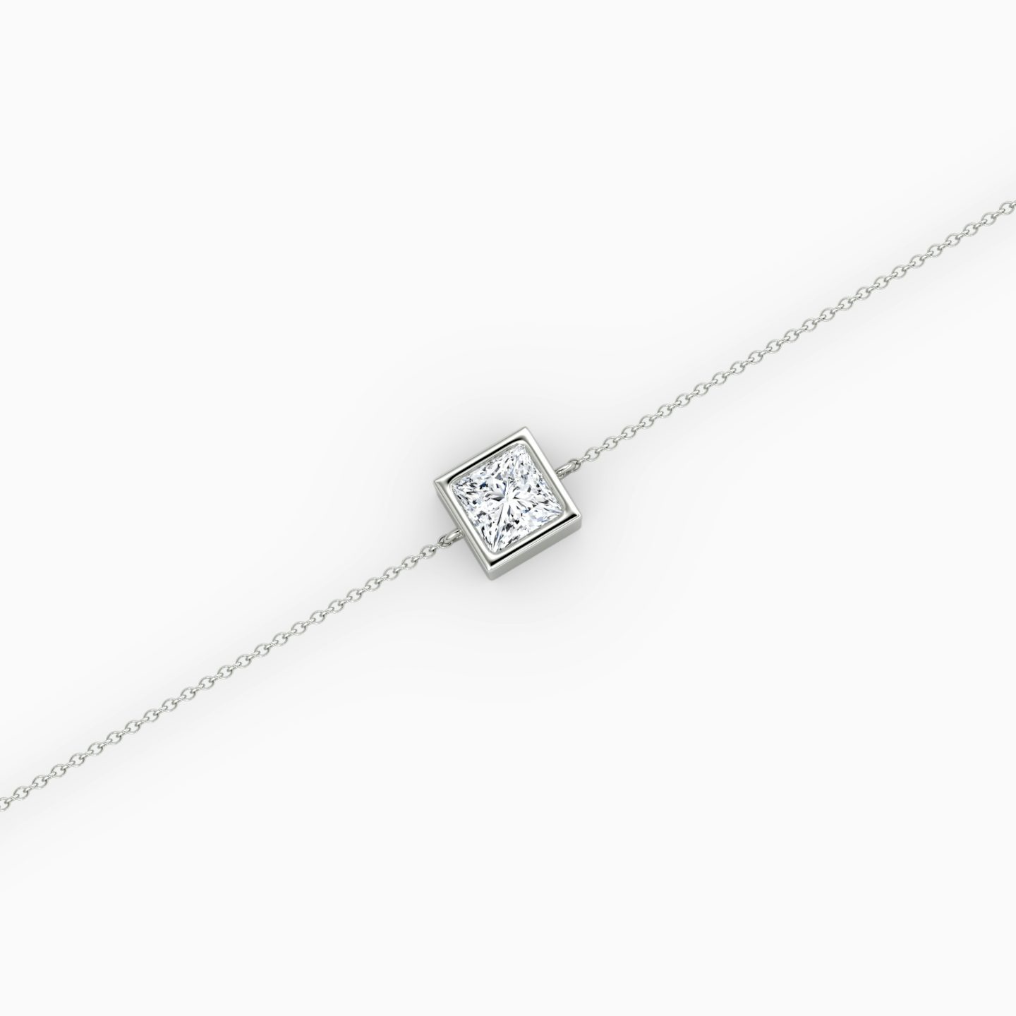 Bezel Solitaire Bracelet | Princess | 14k | White Gold | caratWeight: 0.50ct