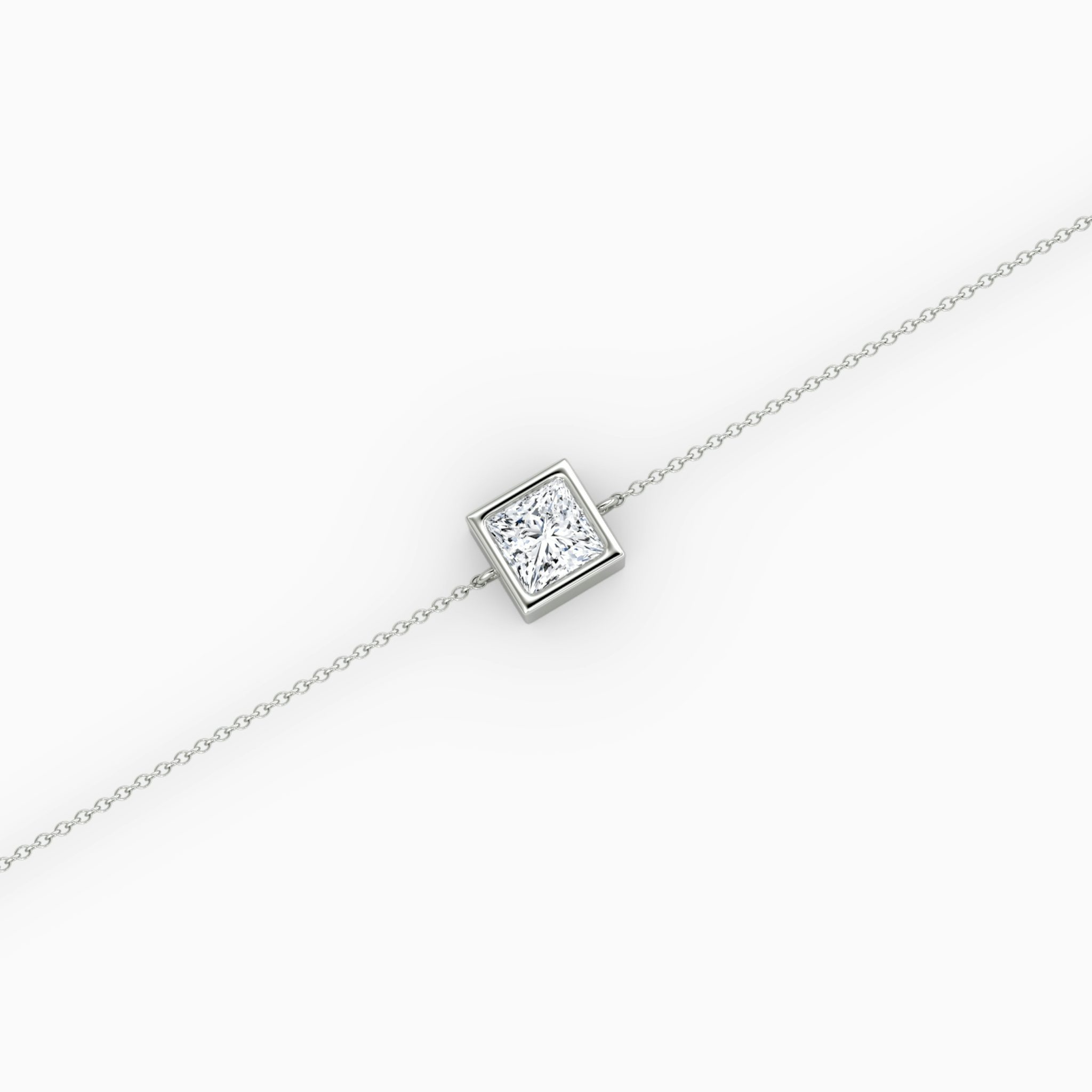 Bezel Solitaire Bracelet | Princess | 14k | White Gold | caratWeight: 0.50ct
