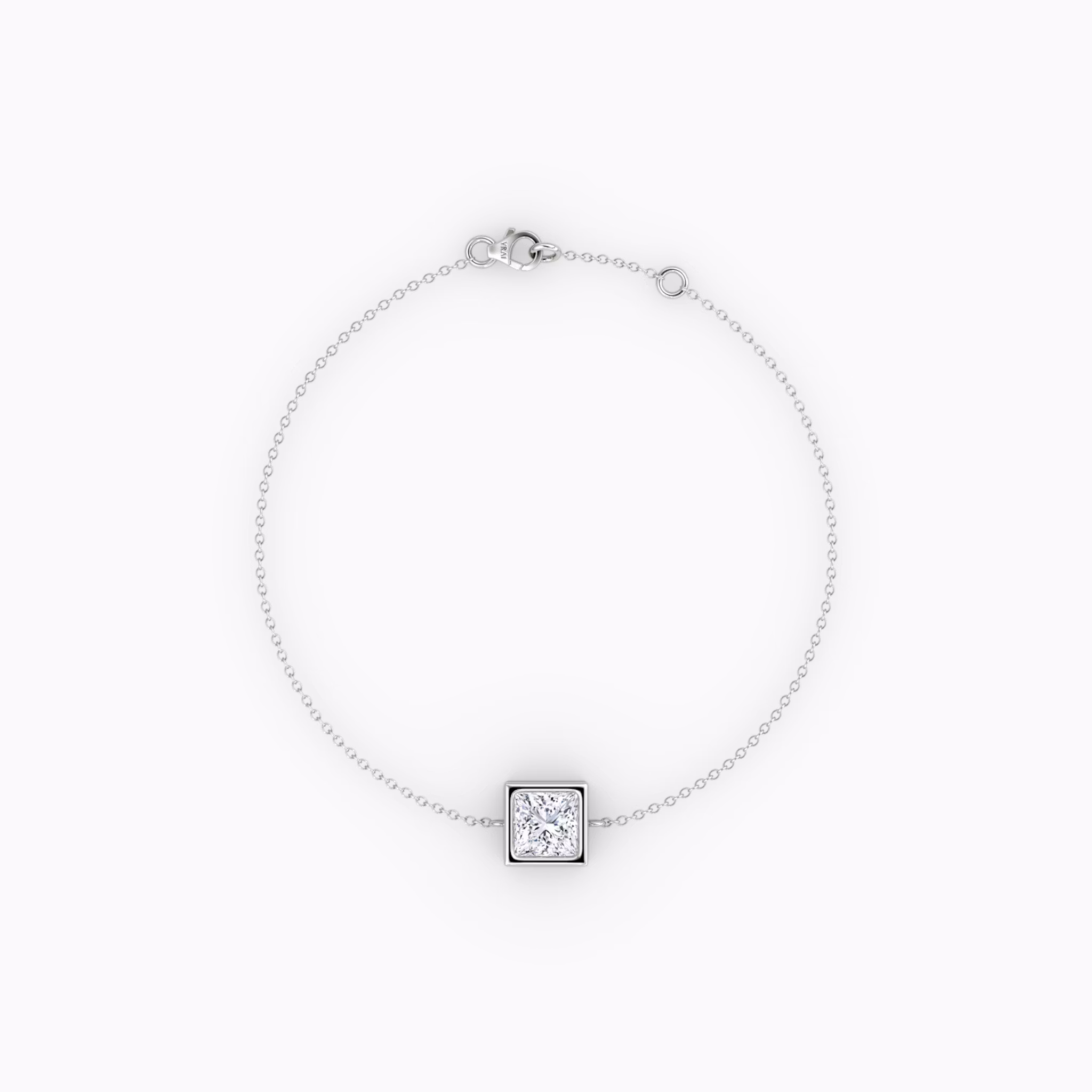 Bezel Solitaire Bracelet | Princess | 14k | White Gold | caratWeight: 0.50ct