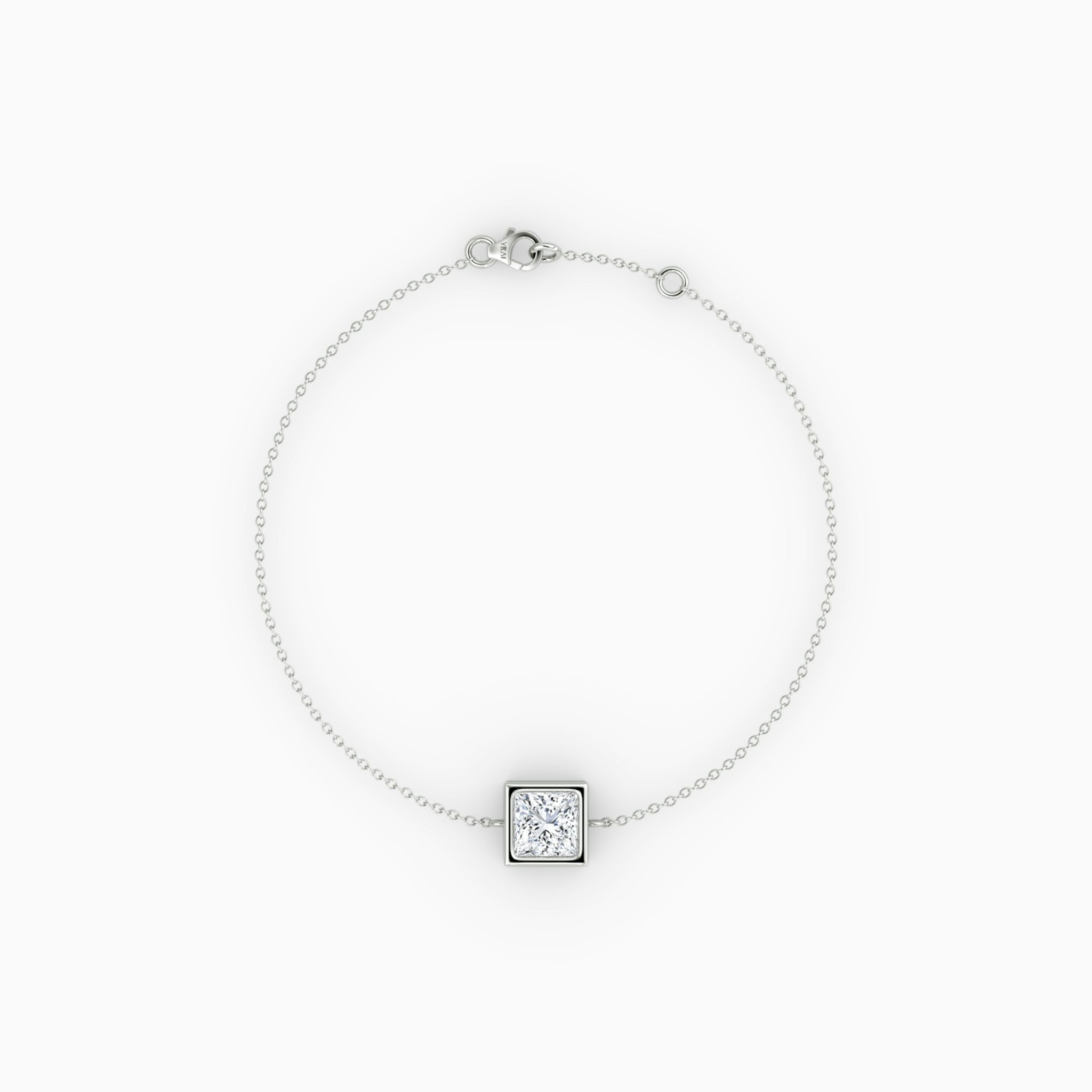 Bezel Solitaire Bracelet | Princess | 14k | White Gold | caratWeight: 0.50ct