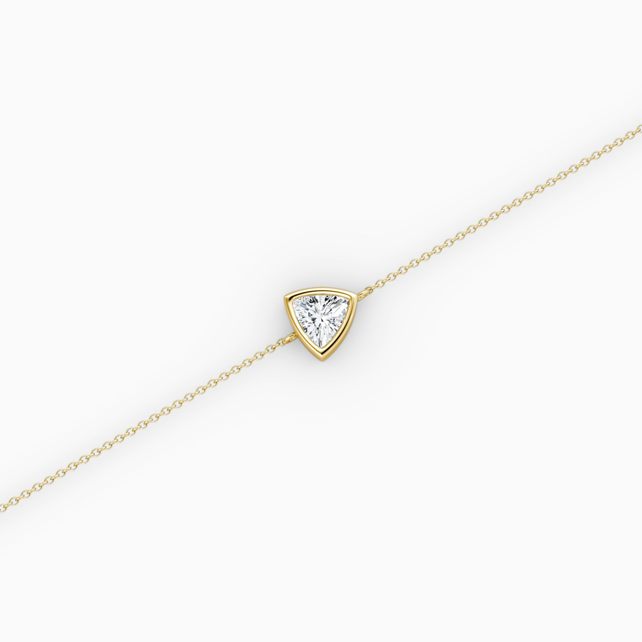 Bezel Solitaire Bracelet | Trillion | 14k | Yellow Gold | caratWeight: 0.25ct