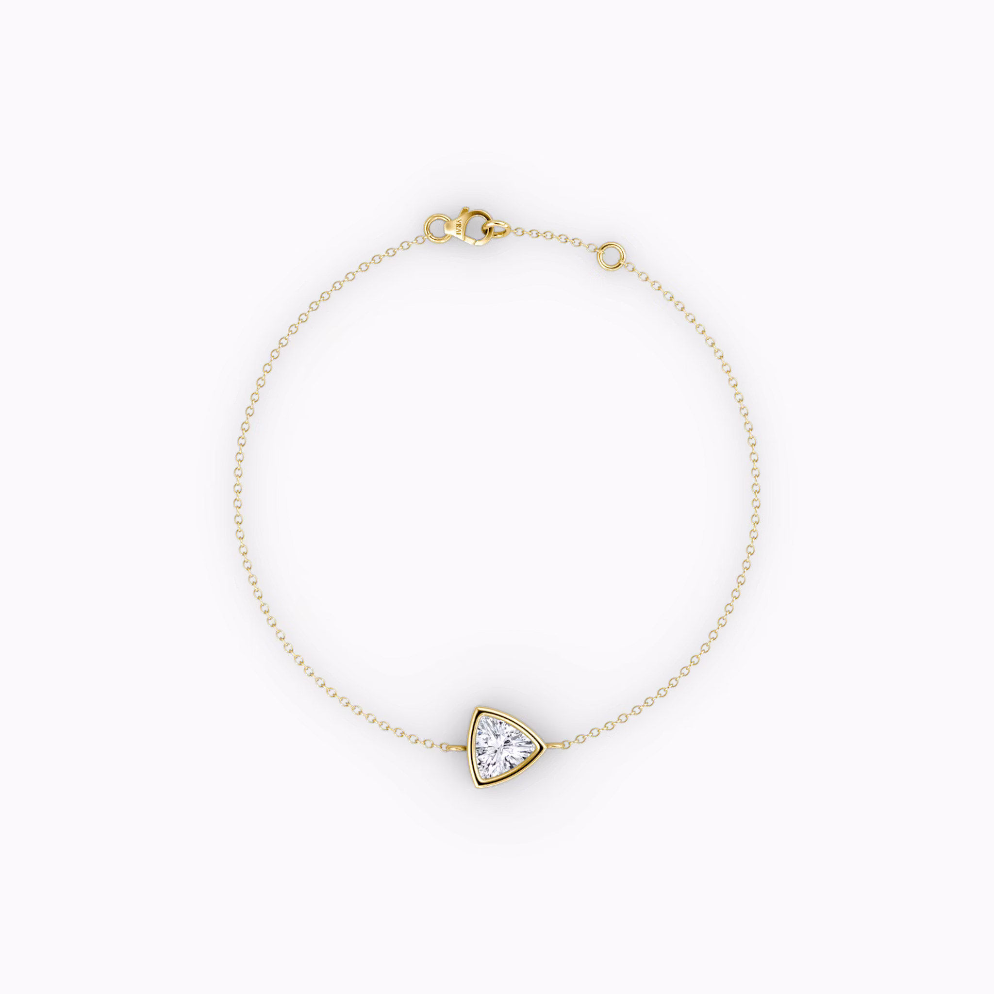 Bezel Solitaire Bracelet Trillion | Yellow Gold