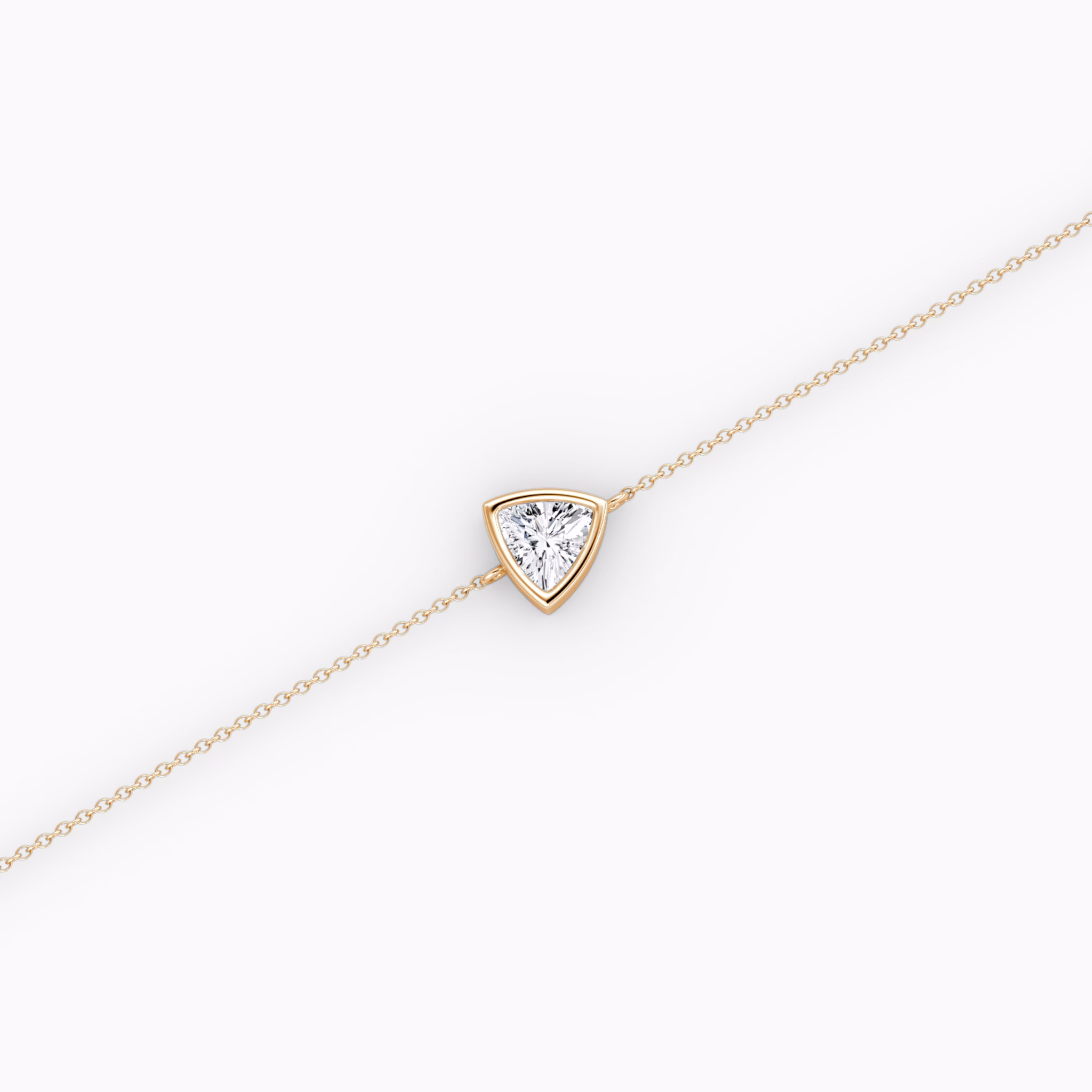 Bezel Solitaire Bracelet | Trillion | 14k | Rose Gold | caratWeight: 0.25ct