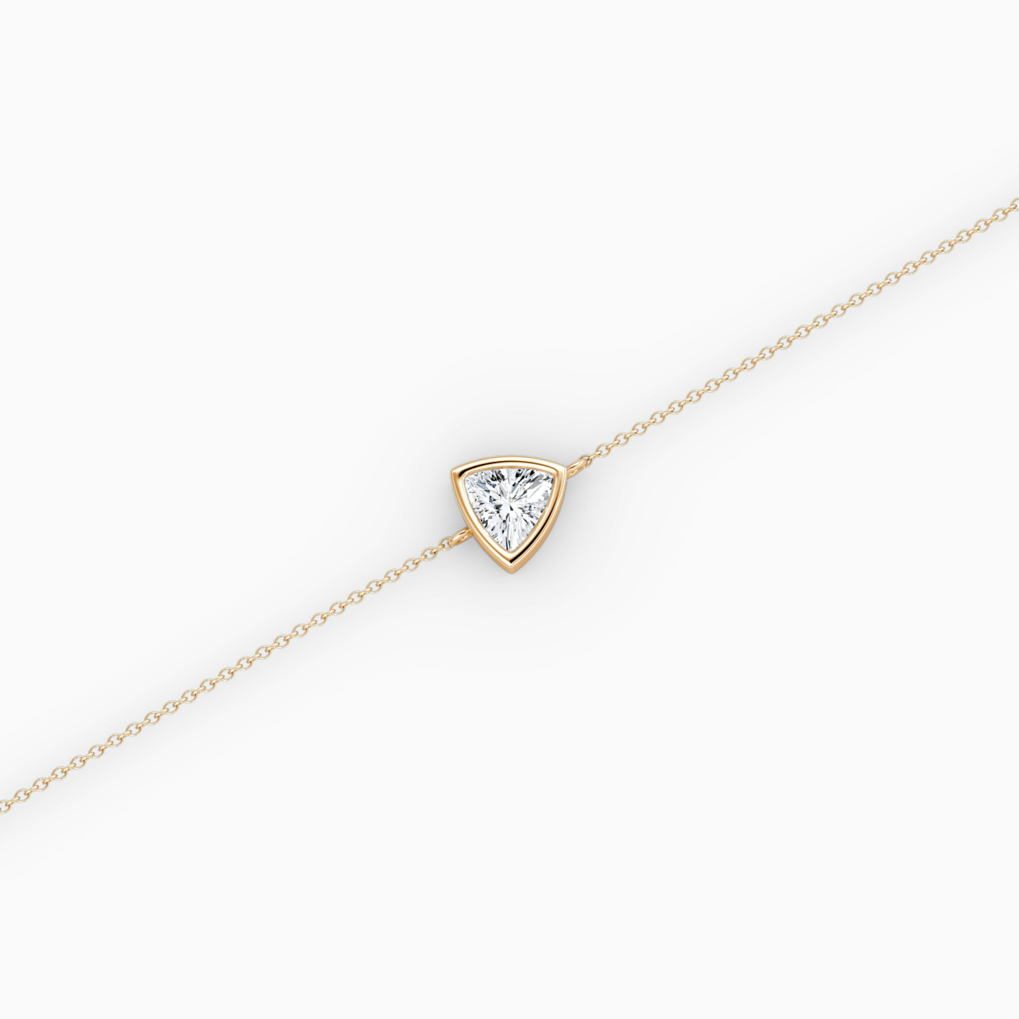 Bezel Solitaire Bracelet | Trillion | 14k | Rose Gold | caratWeight: 0.25ct