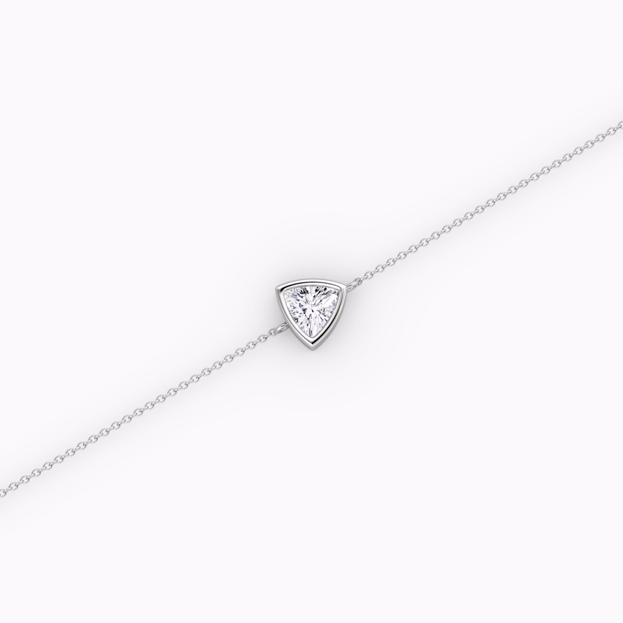 Bezel Solitaire Bracelet | Trillion | 14k | White Gold | caratWeight: 0.25ct