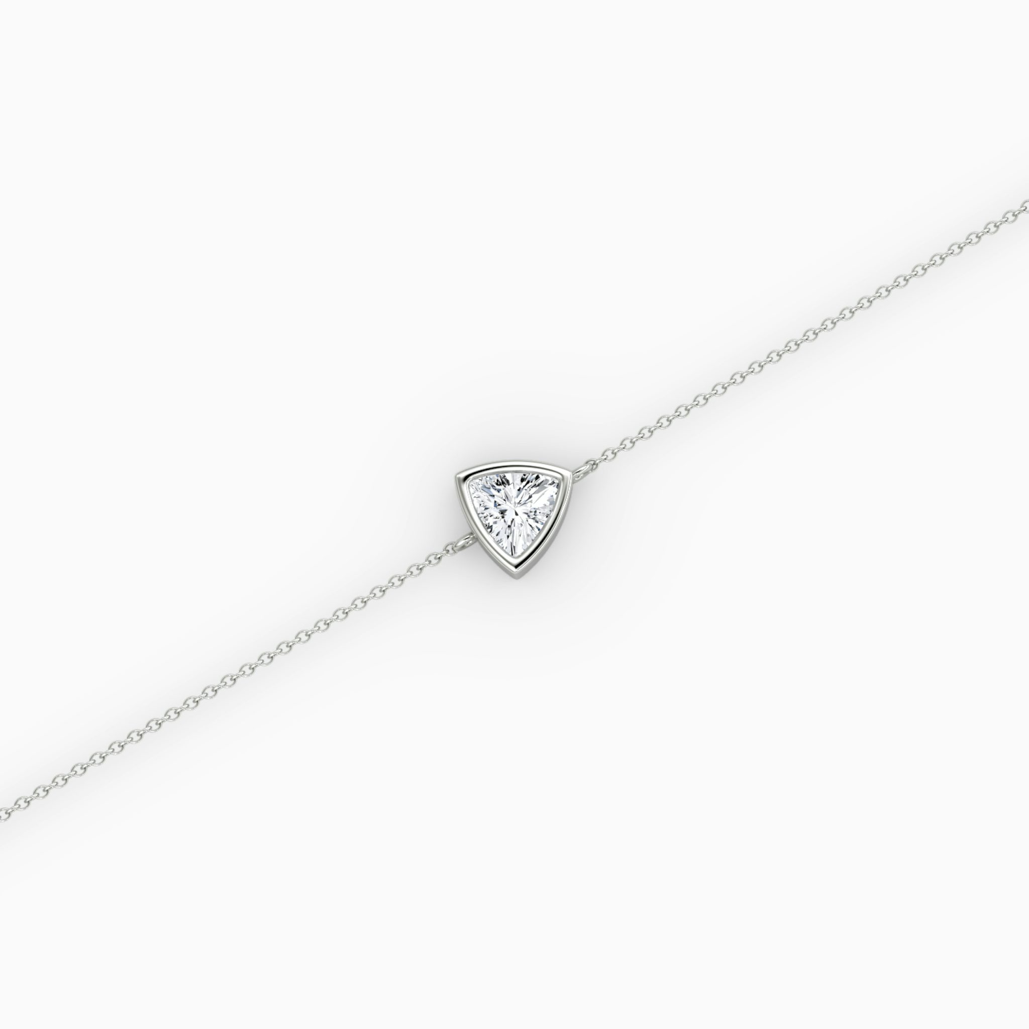 Bezel Solitaire Bracelet | Trillion | 14k | White Gold | caratWeight: 0.25ct