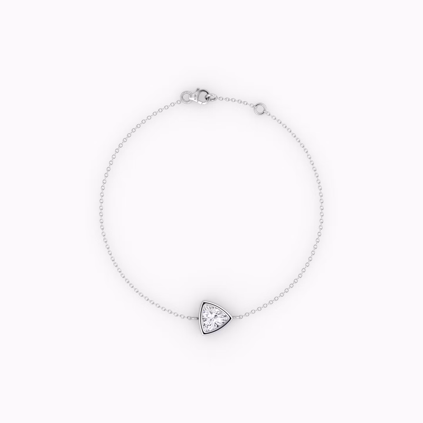 Bezel Solitaire Bracelet | Trillion | 14k | White Gold | caratWeight: 0.25ct