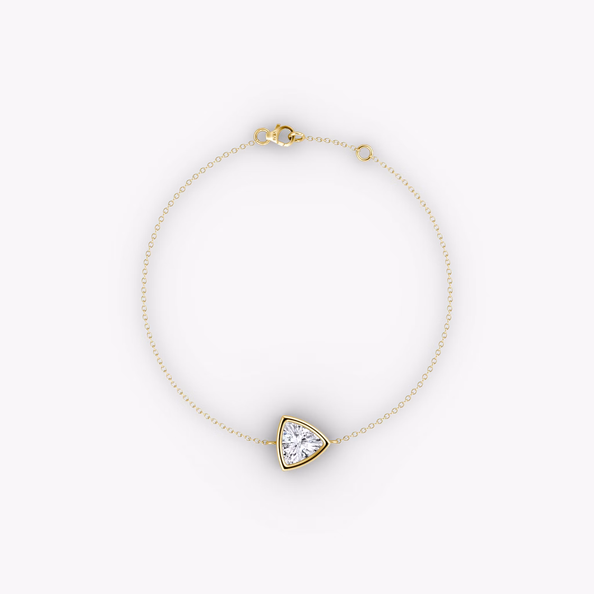 Bezel Solitaire Bracelet Trillion | Yellow Gold