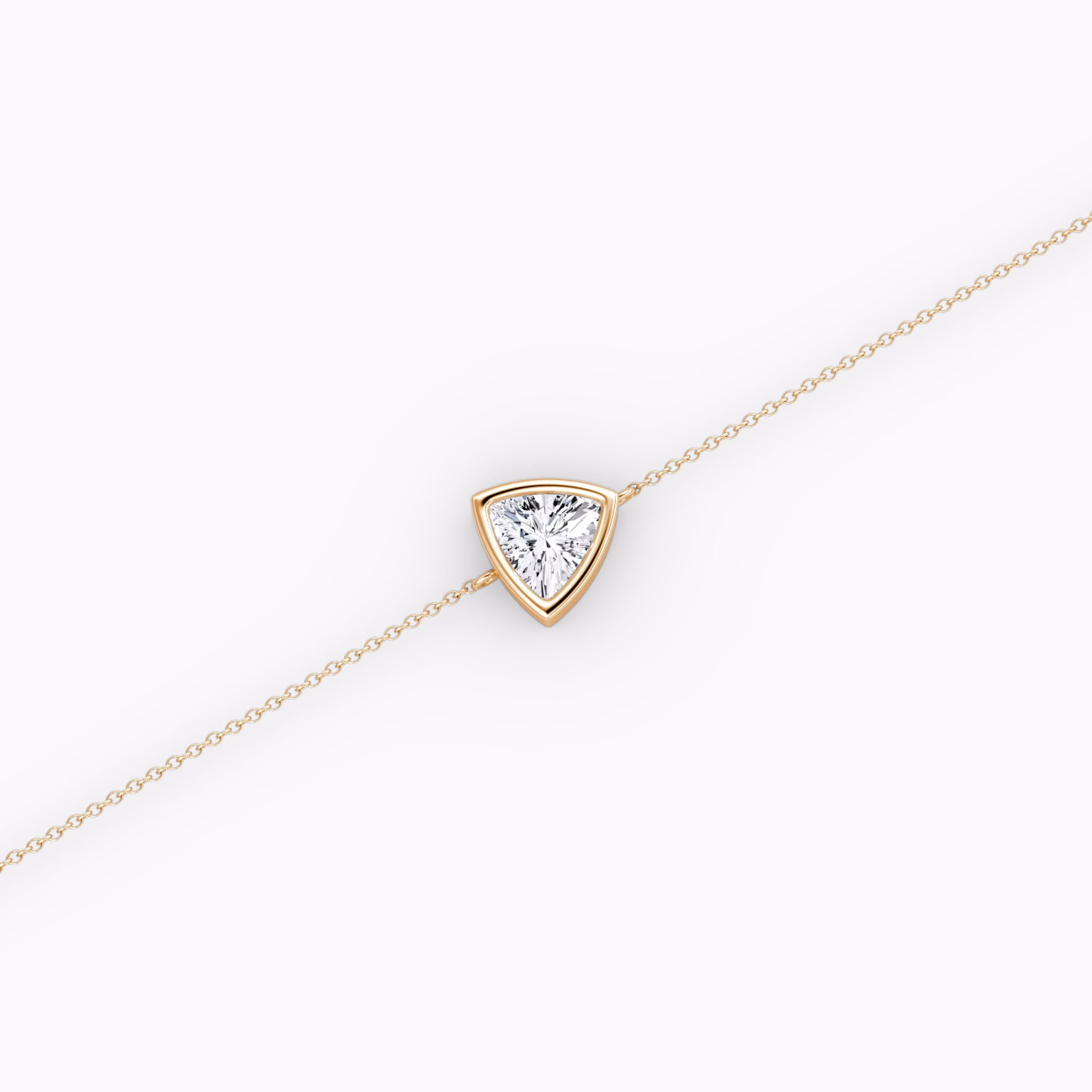 Bezel Solitaire Bracelet | Trillion | 14k | Rose Gold | caratWeight: 0.50ct