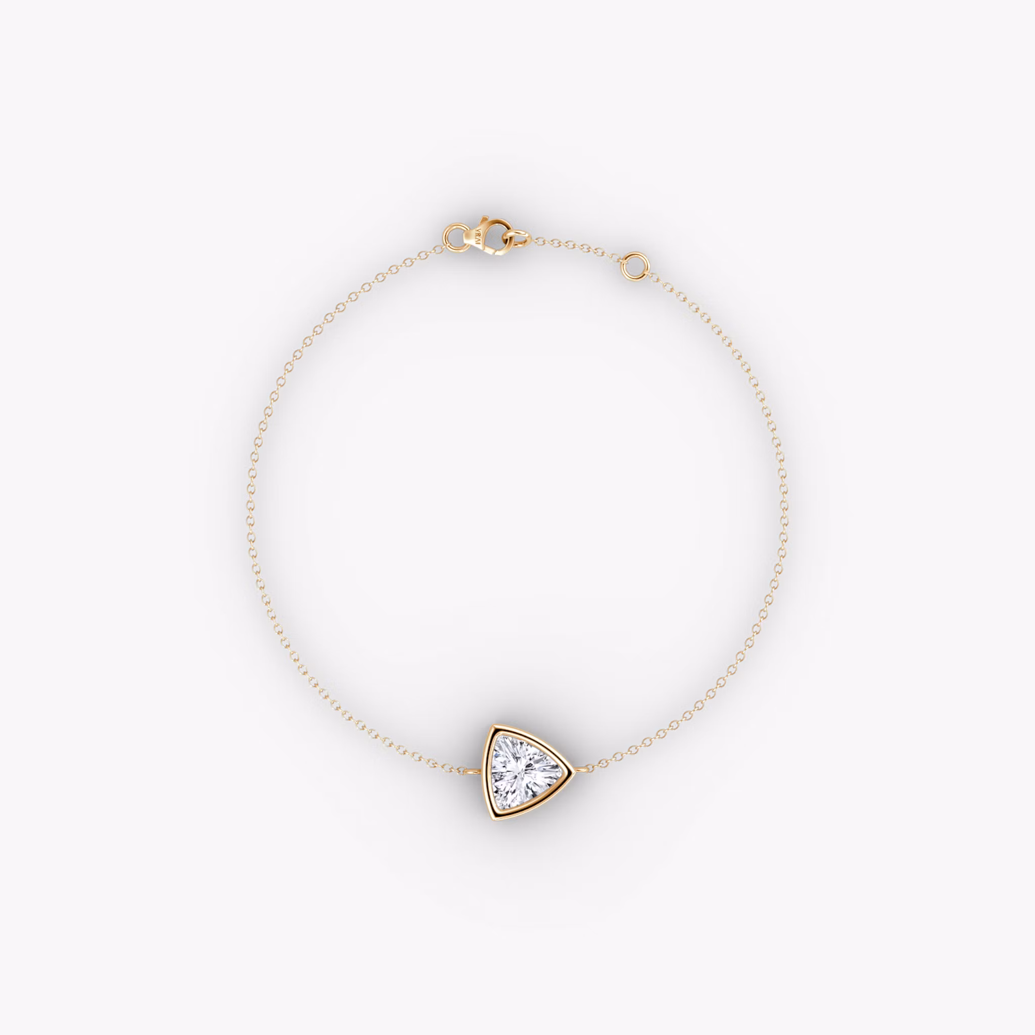 Bezel Solitaire Bracelet Trillion | Rose Gold