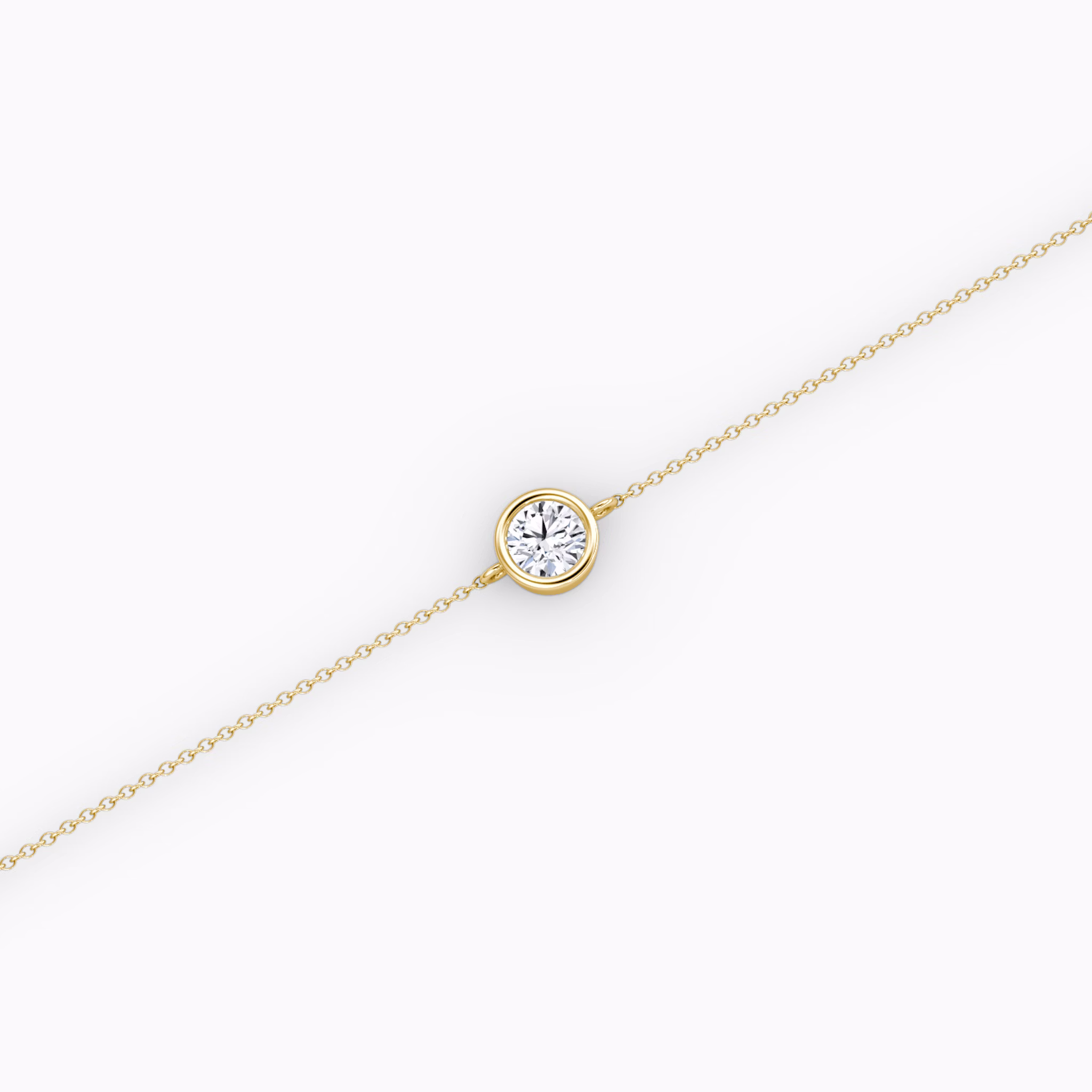 Bezel Solitaire Bracelet | Round Brilliant | 14k | Yellow Gold | caratWeight: 0.10ct