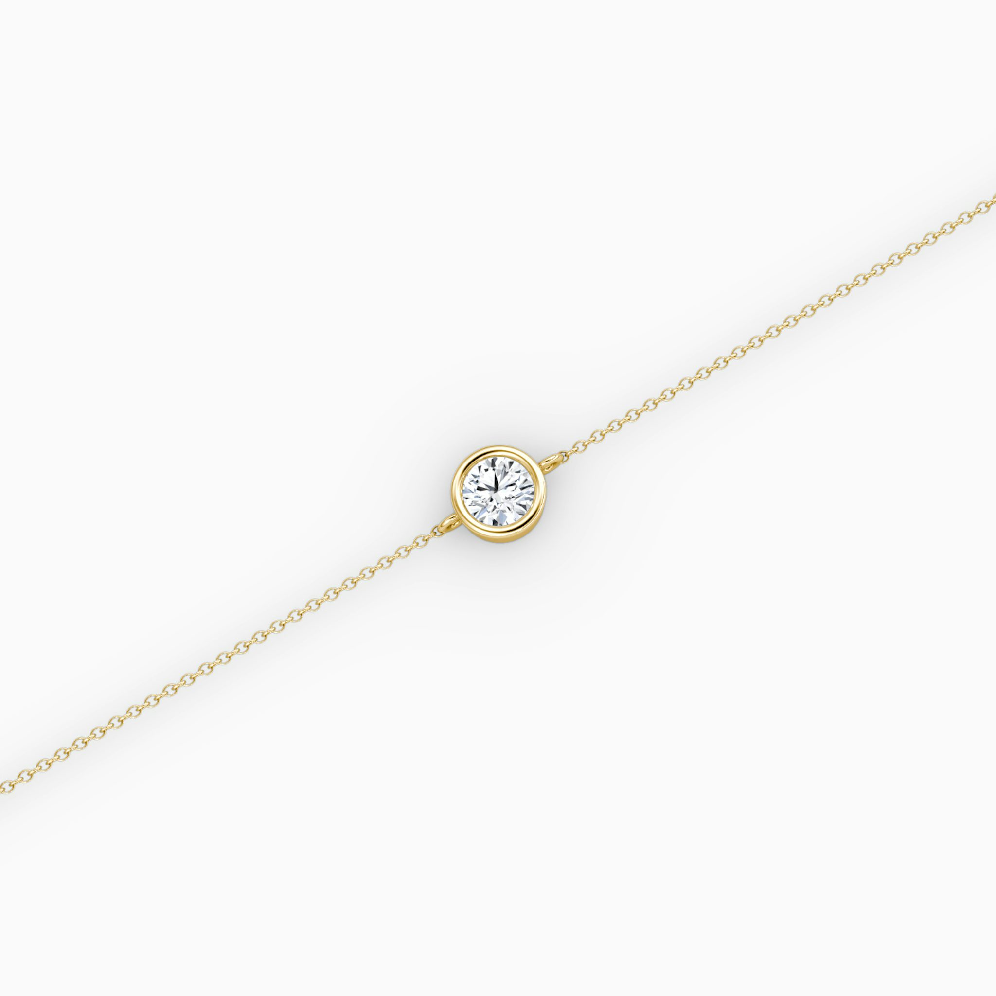 Bezel Solitaire Bracelet | Round Brilliant | 14k | Yellow Gold | caratWeight: 0.10ct