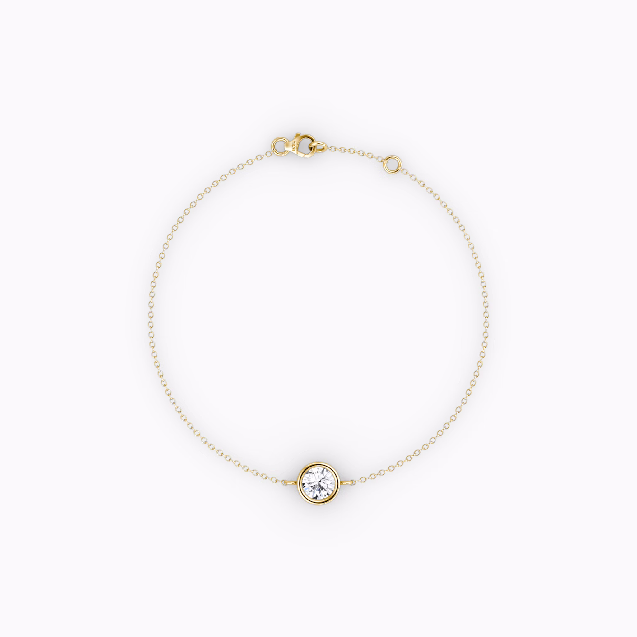 Bezel Solitaire Bracelet | Round Brilliant | 14k | Yellow Gold | caratWeight: 0.10ct