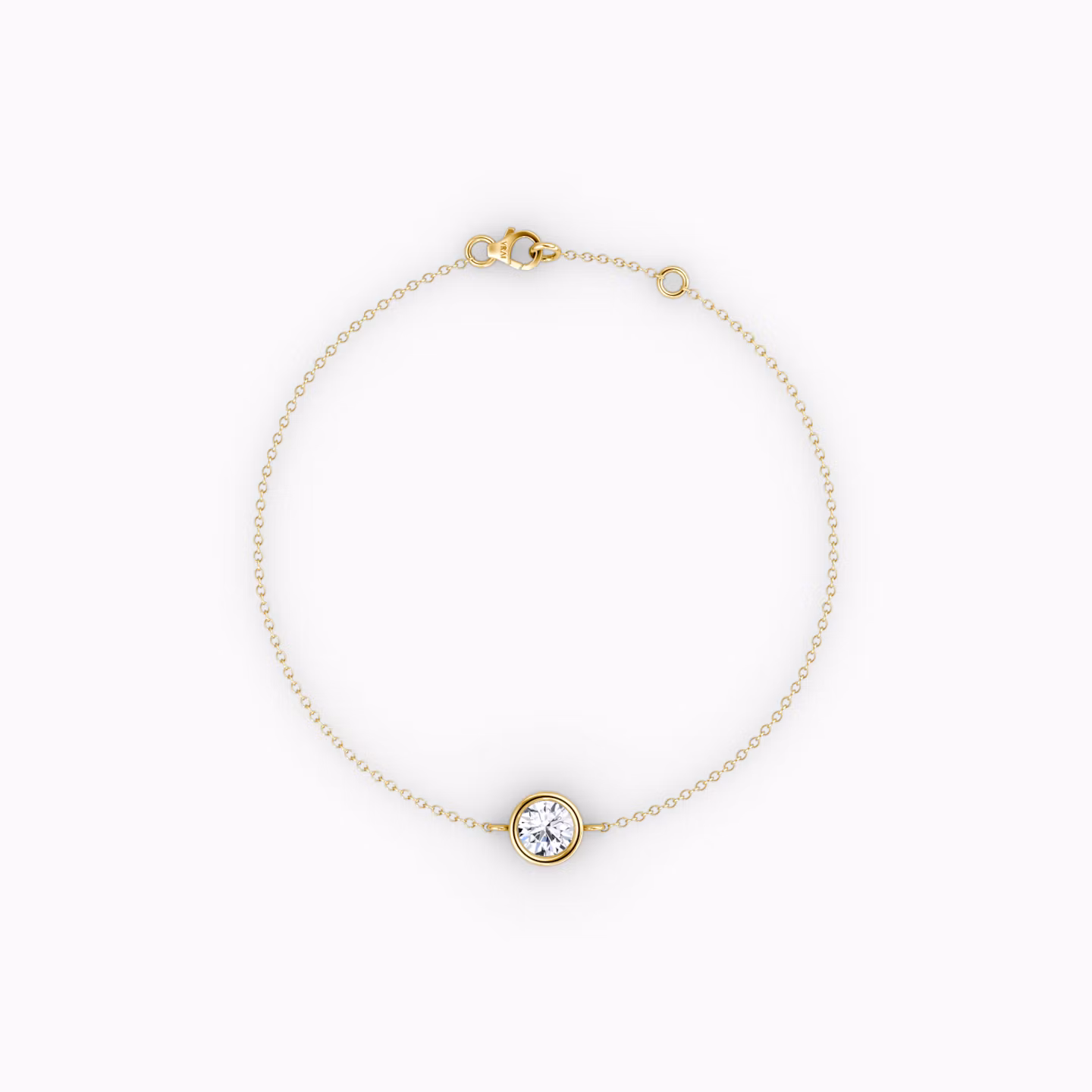Bezel Solitaire Bracelet Round Brilliant | Yellow Gold