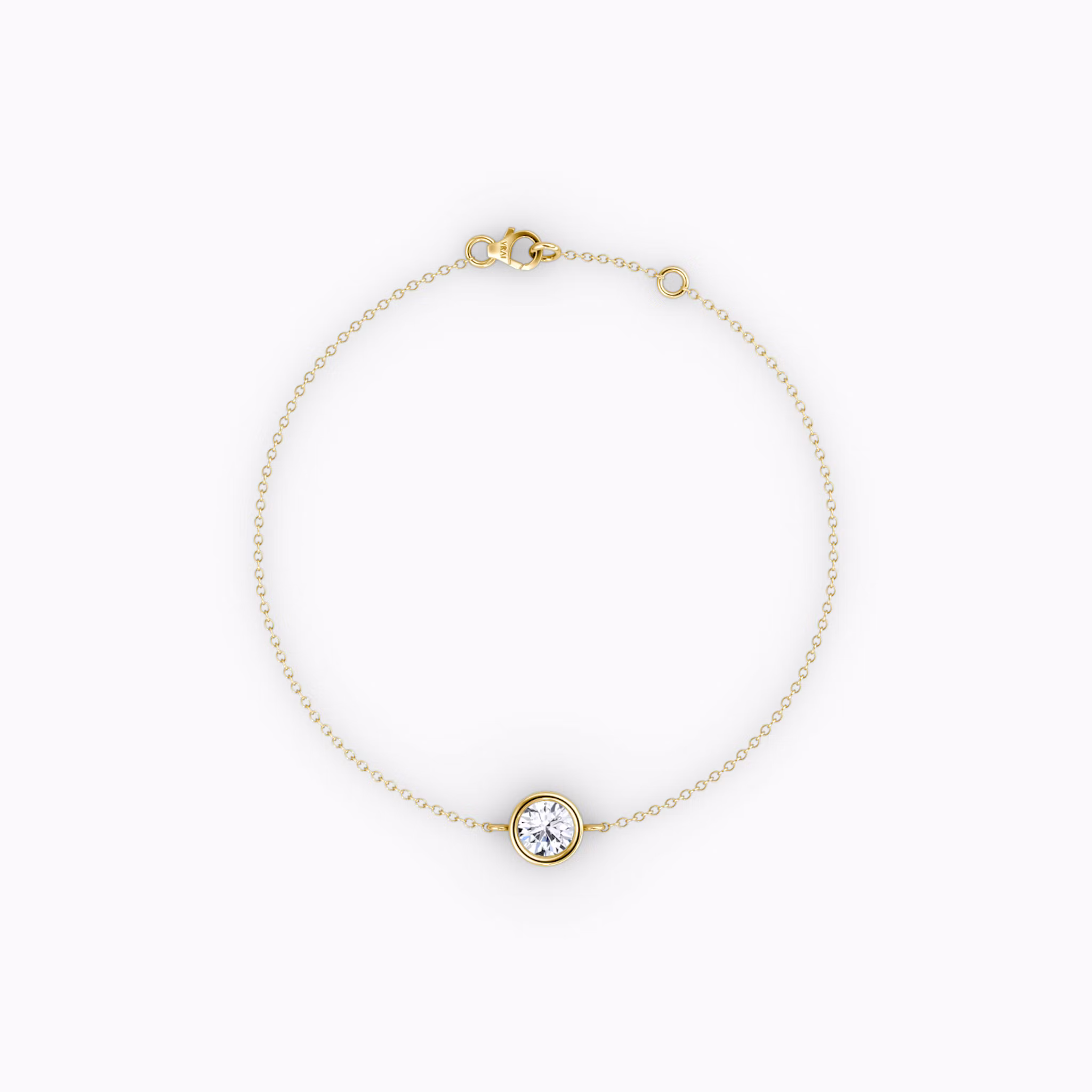 Bezel Solitär Armband Rund | Yellow Gold