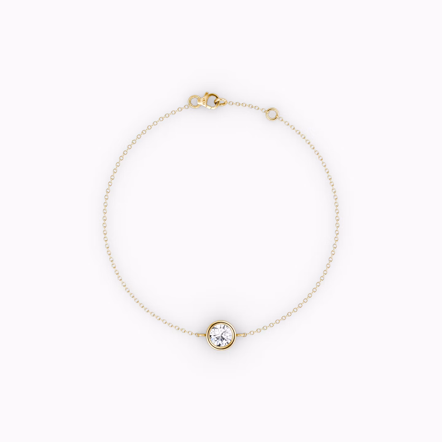 Bezel Solitaire Bracelet | Round Brilliant | 14k | Yellow Gold | caratWeight: 0.10ct