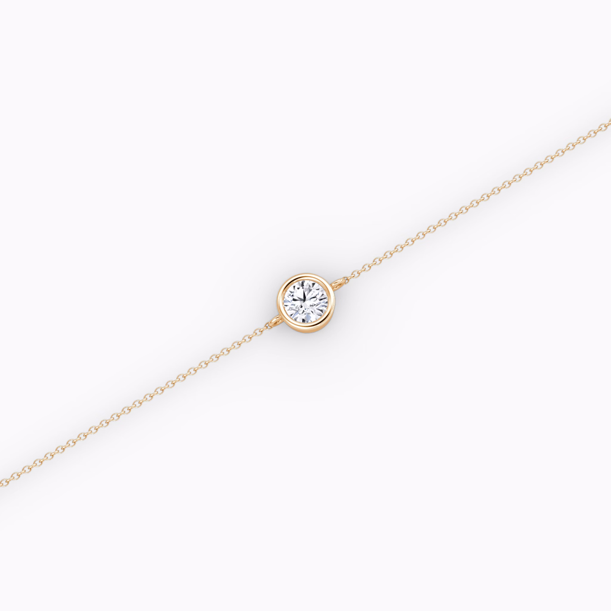 Bezel Solitaire Bracelet | Round Brilliant | 14k | Rose Gold | caratWeight: 0.10ct
