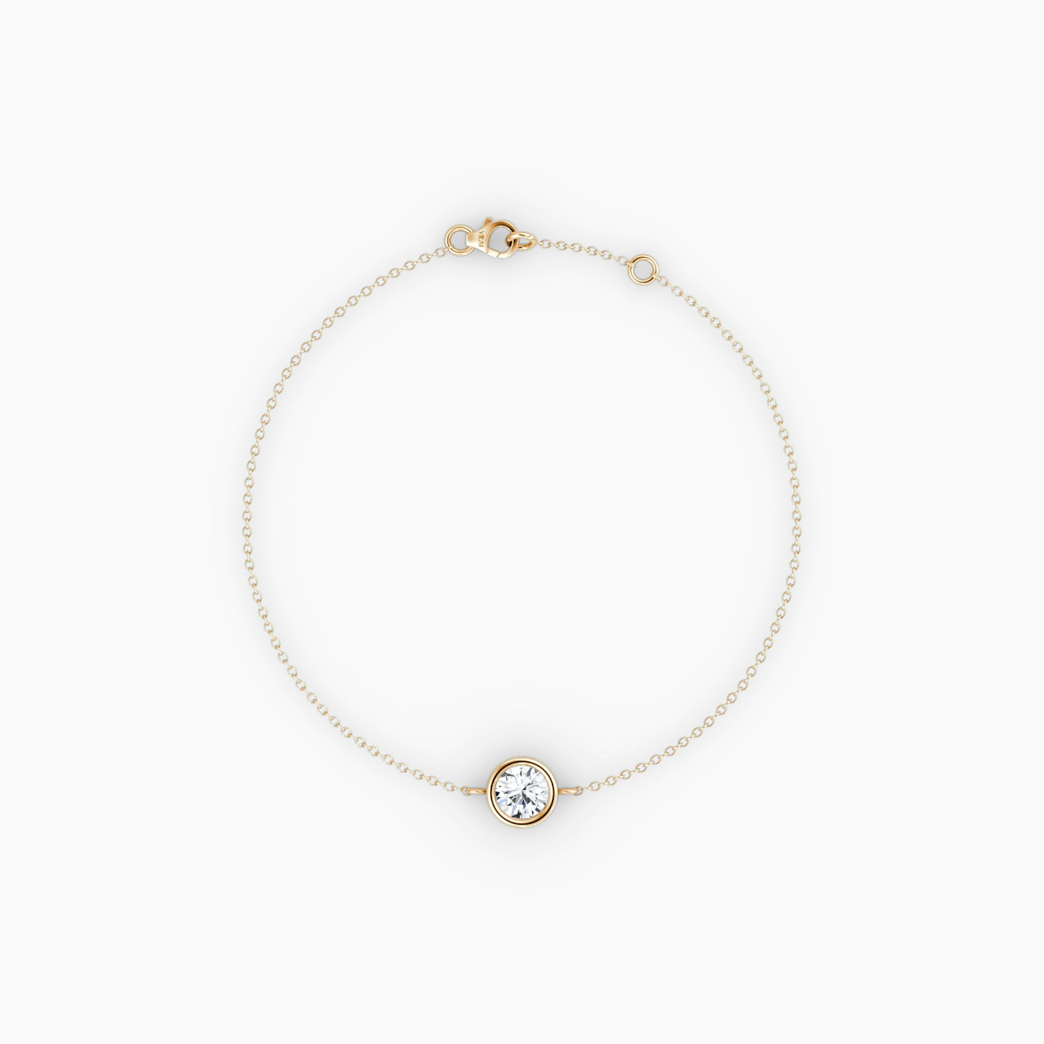 Bezel Solitaire Bracelet | Round Brilliant | 14k | Rose Gold | caratWeight: 0.10ct